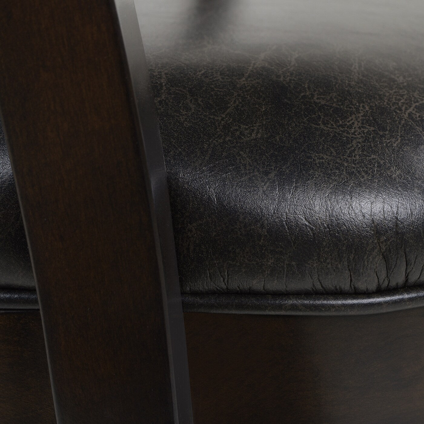 27in Swivel Counter Height Bar Stool - Vintage Faux Leather Upholstery, High Back Support with Armrests, Sturdy Hardwood Frame - Perfect for Kitchen Islands, Home Bars & Dining Areas