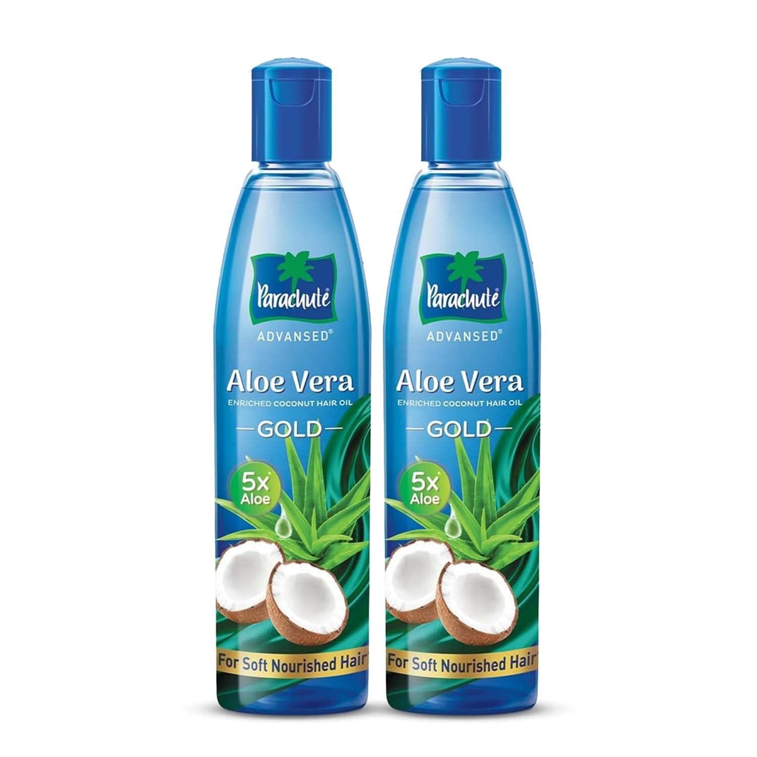 Parachute Advanced Aloe Vera Enriched Coconut Hair Oil - 5X Aloe Vera with Coconut Oil for Super Soft Hair - 250ml (Pack of 2) - Perfect for Dry, Damaged Hair & Scalp Nourishment - Daily Hair Care & Styling Essential