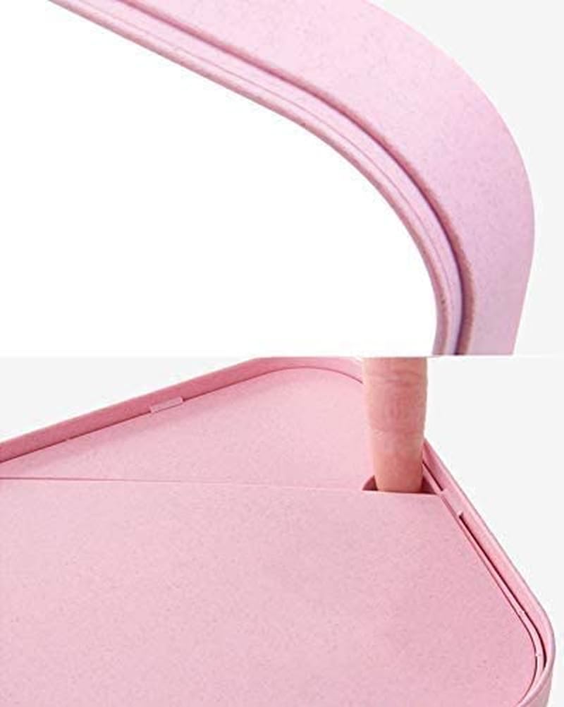 8 Inch Foldable Desktop Makeup Mirror with Stand - Portable Princess Vanity Mirror for Table Desk or Wall Hanging (Pink) | Perfect for Home, Travel & Salon Use