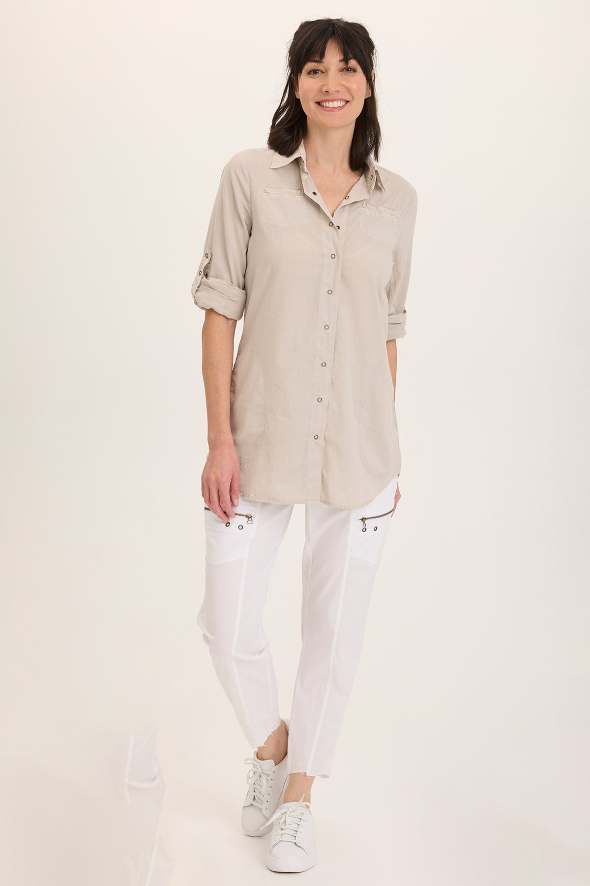 Soft Voile Button Down Blouse for Women - Breathable & Comfortable Office Wear - Perfect for Business Casual, Work & Professional Outfits
