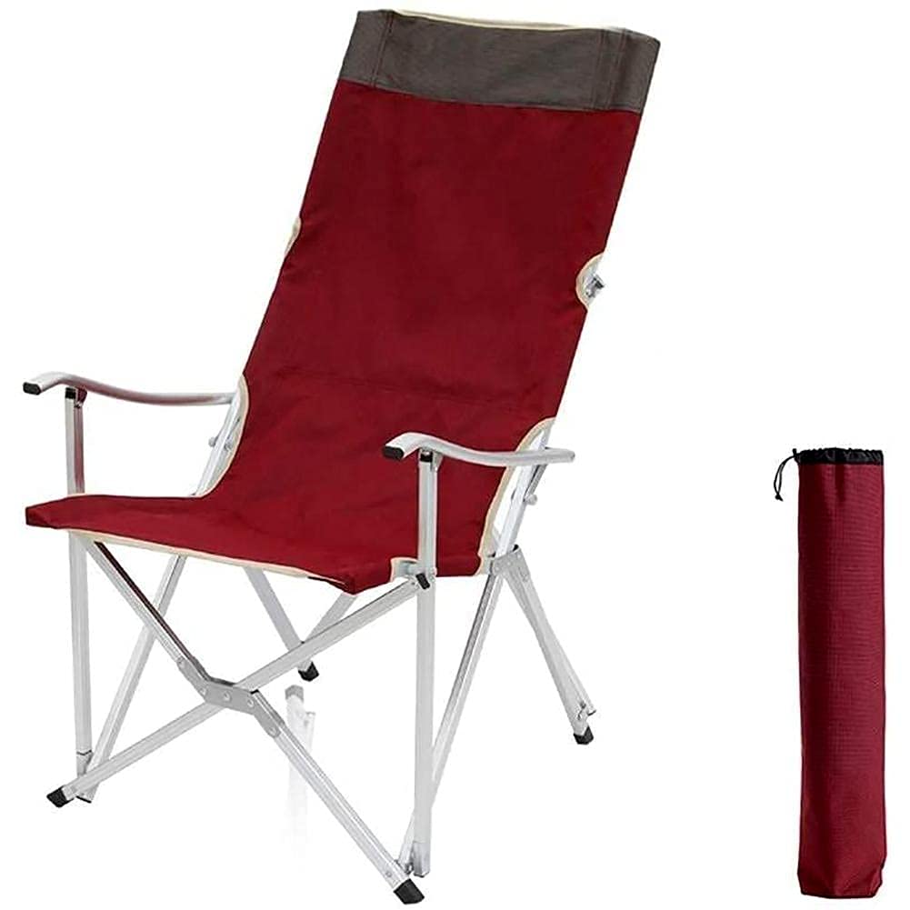 Lightweight Portable Folding Camping Chair - Heavy Duty 265lb Capacity Outdoor Stool for Beach, Fishing, Picnic & Lawn - Compact Foldable Design for Travel, Camping & Backpacking - Perfect for Outdoor Adventures, Tailgating & Backyard Relaxation (Red)