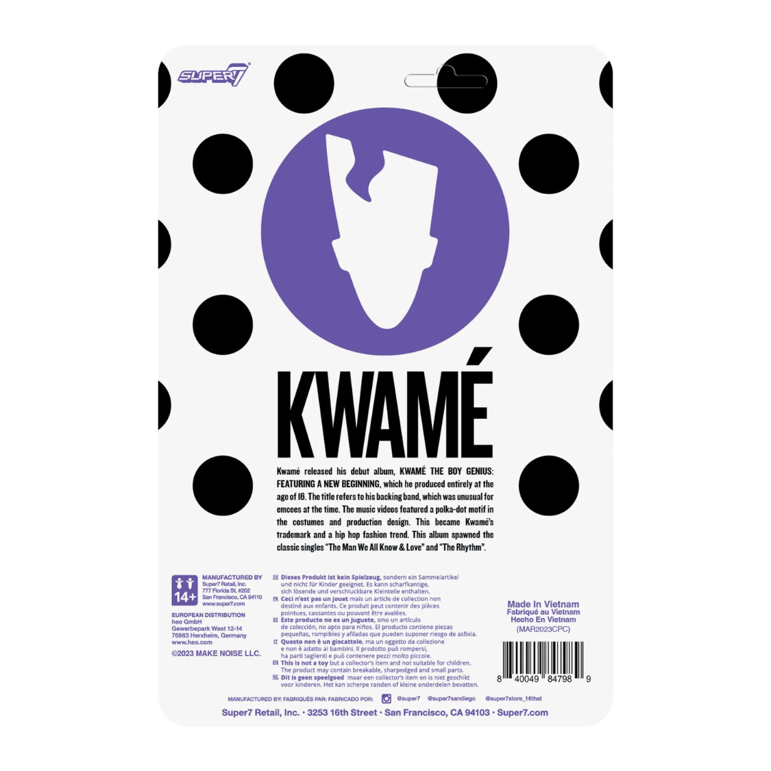 Kwamé White and Black Polka Dot 3.75