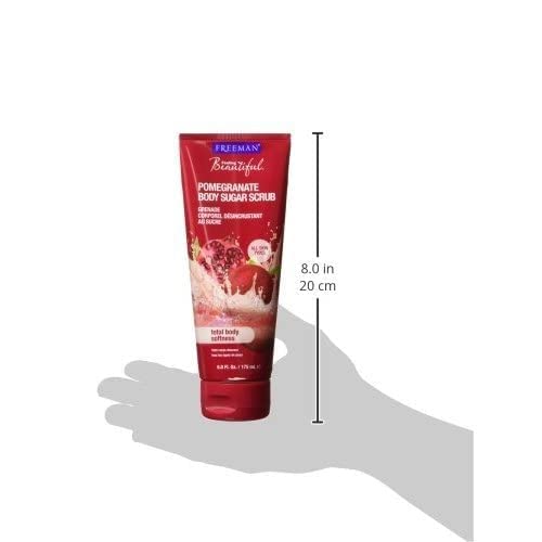 Exfoliating Pomegranate Sugar Body Scrub for Soft, Glowing Skin | Natural Skincare for Dry & Rough Skin | Perfect for Spa Day & Self-Care Routine