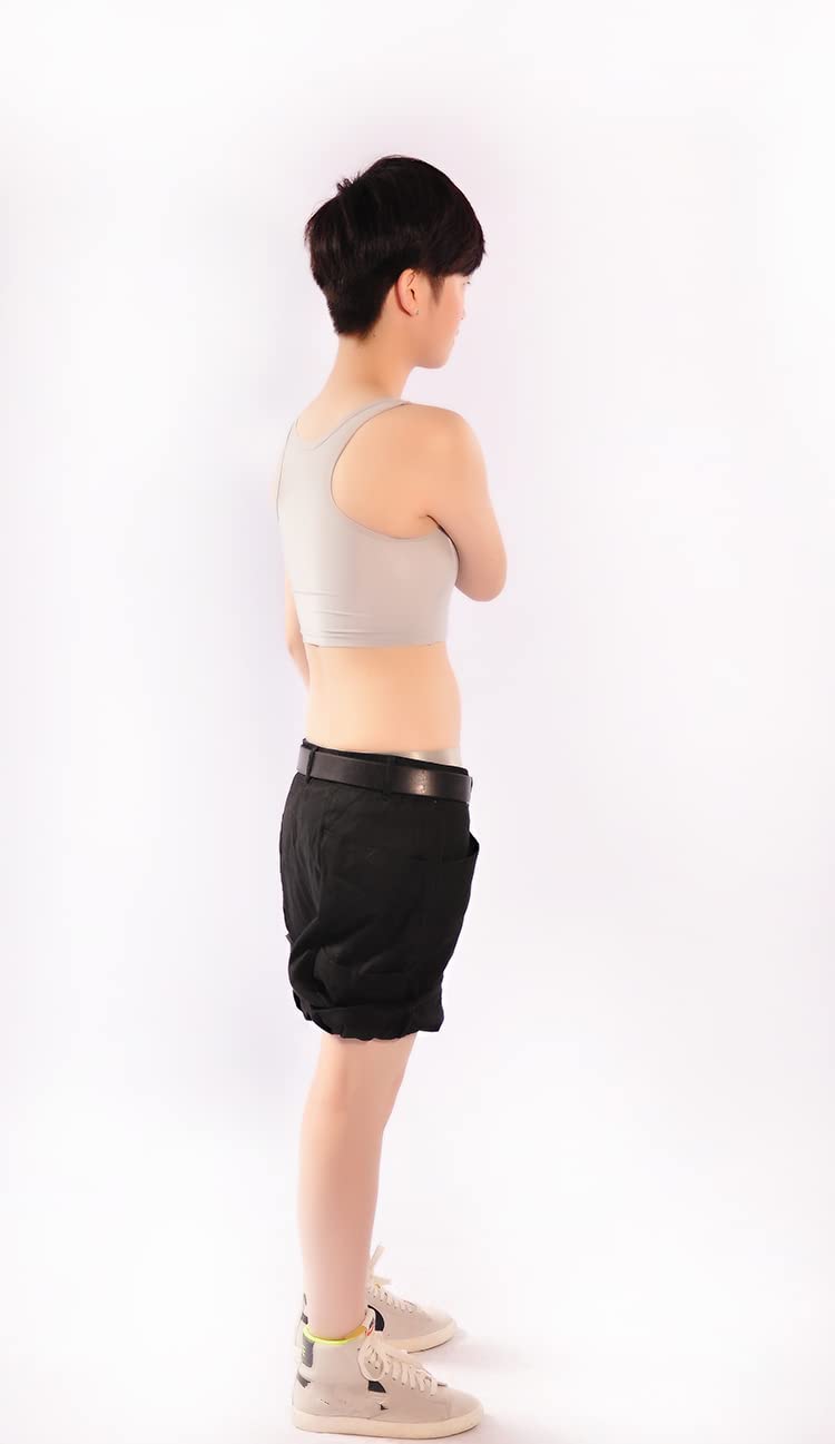 20CM Mesh Stretchy Chest Binder with 3 Rows of Hooks - Comfortable Compression for Tomboy, Trans & Lesbian - Perfect for Everyday Wear, Sports & Gender Affirming