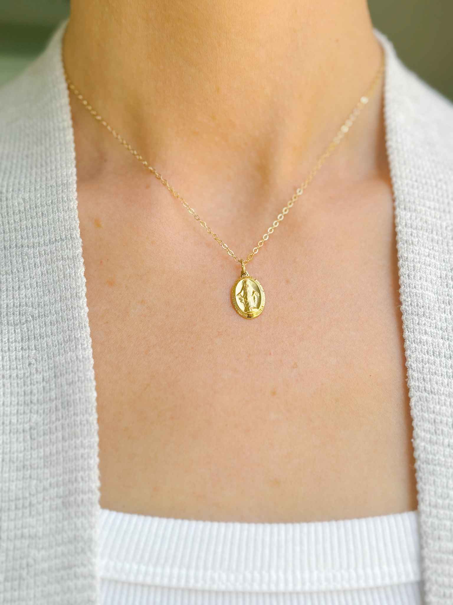 Petite Miraculous Medal Necklace - Religious Jewelry for Women - Perfect for Daily Wear, Gifts & Special Occasions
