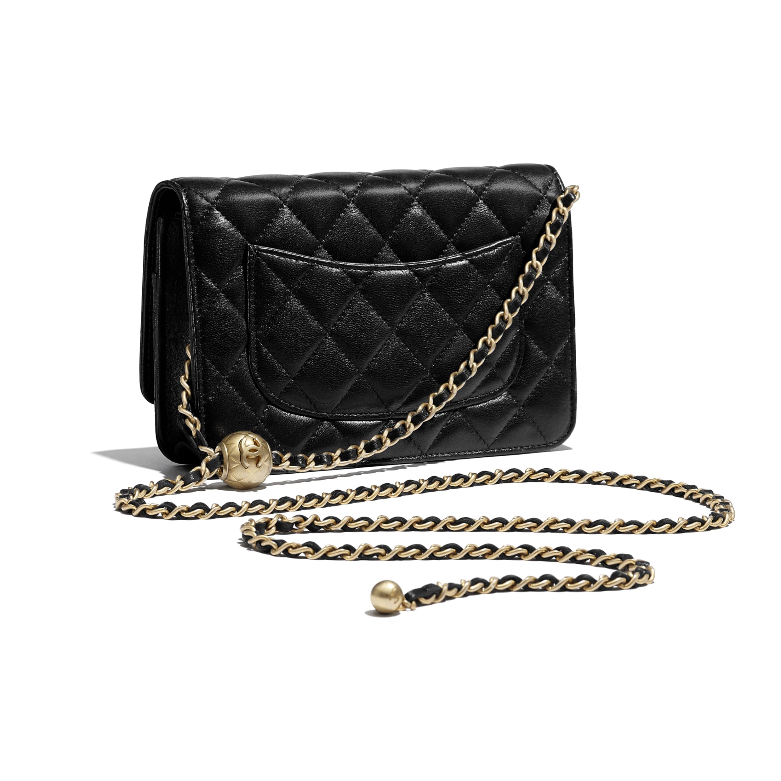 Chanel Wallet On Chain WOC Lambskin Leather Gold-Tone Hardware Black Crossbody Bag for Women | Perfect for Evening Parties, Date Nights & Travel