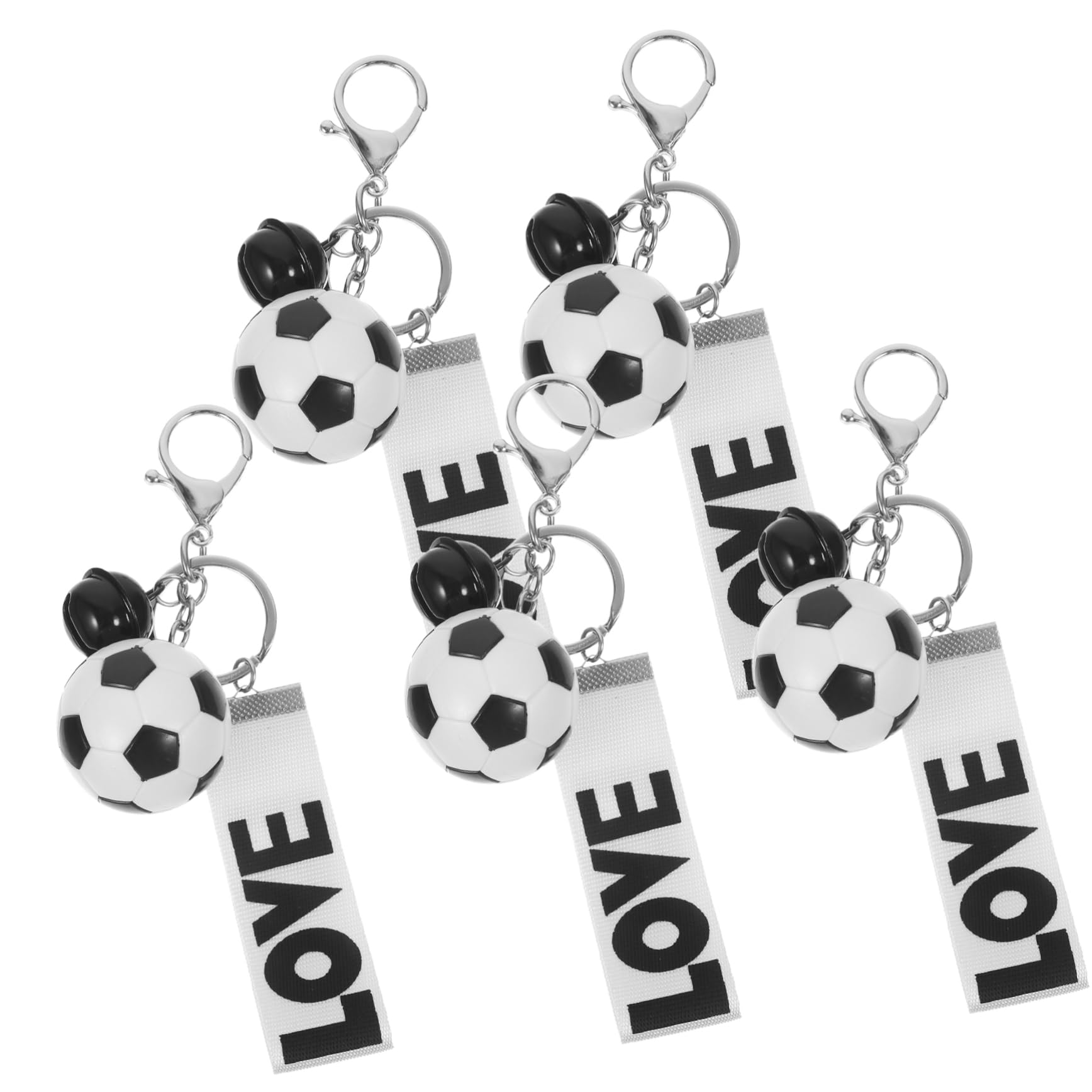 MILISTEN 5pcs Soccer Keyring Set - Black and White Football Keychains for Sports Enthusiasts - Perfect for Gifts, Backpacks, and Car Keys