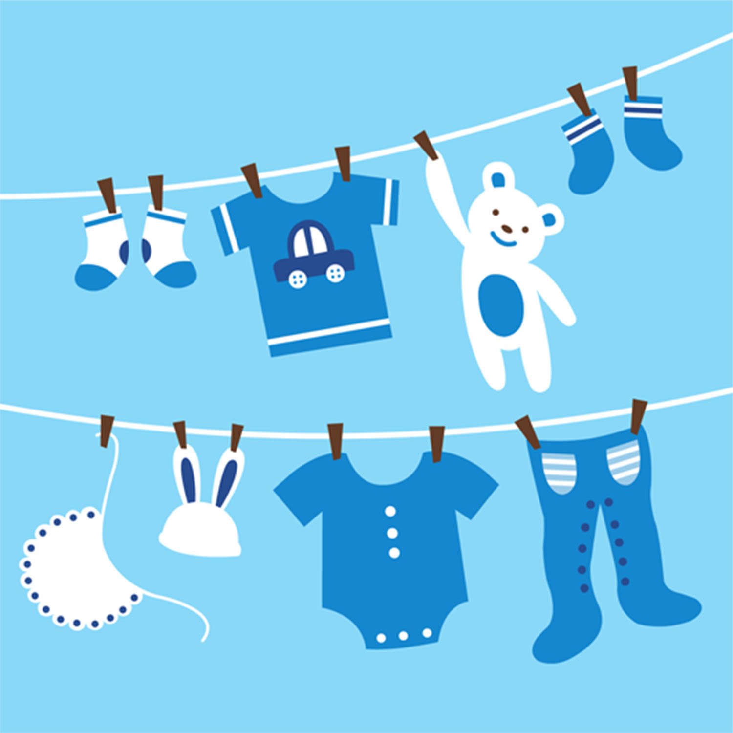 Adorable Beverage Napkins for Boys - Perfect for Birthday Parties, Baby Showers & Kids' Events - Cute As a Button Design