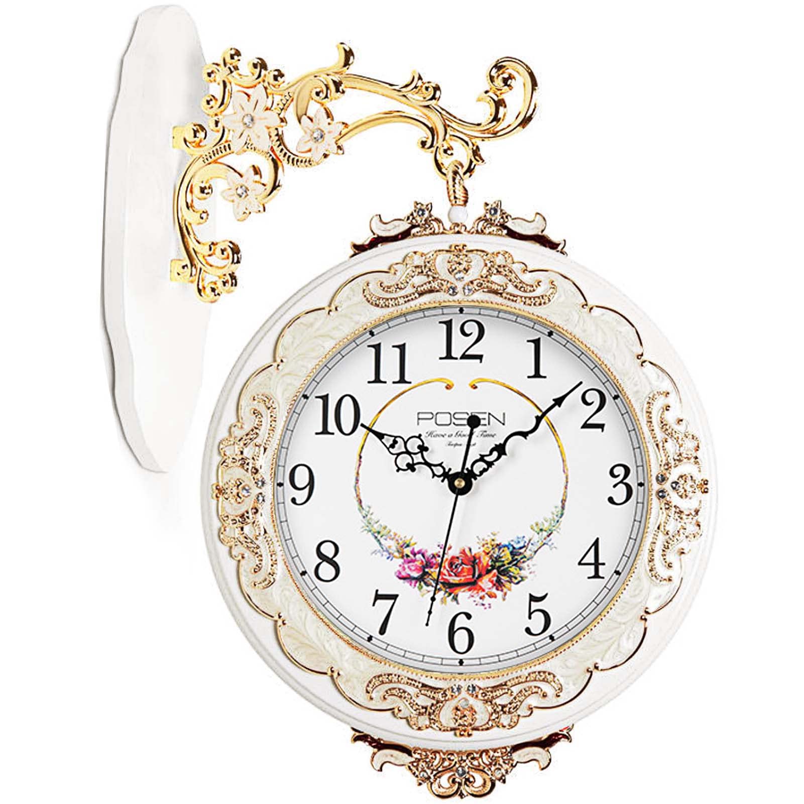 Large Double Sided Wall Clock - Battery Operated Indoor/Outdoor Decorative Clock for Living Room, Bedroom, Office | Perfect for Modern Home Decor & Patio Wall Art