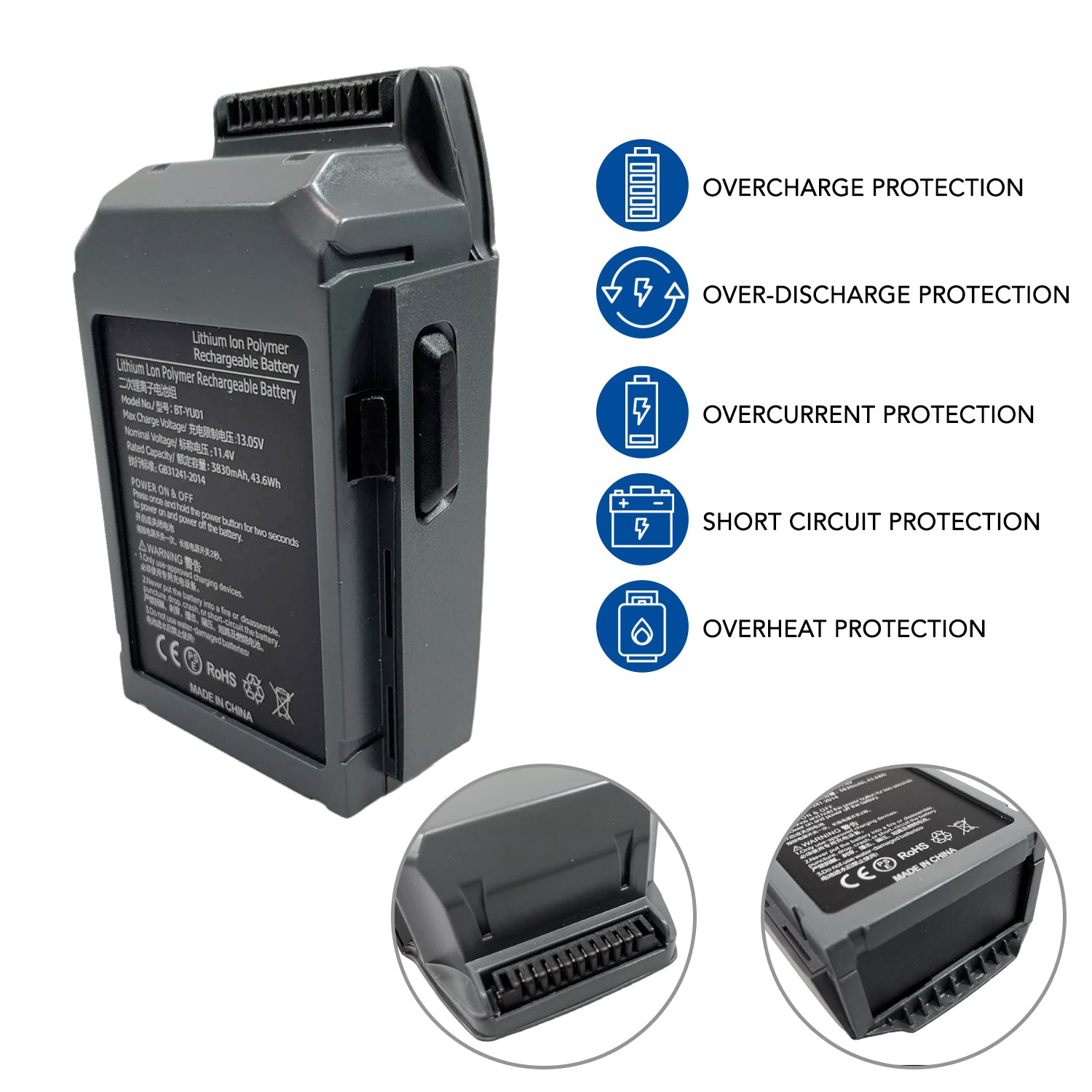 DJI Mavic Pro & Mavic Pro Platinum Replacement Battery - 11.4V 3830mAh LiPo Drone Battery (Not Compatible with Mavic 2) | Perfect for Aerial Photography, Travel & Outdoor Adventures