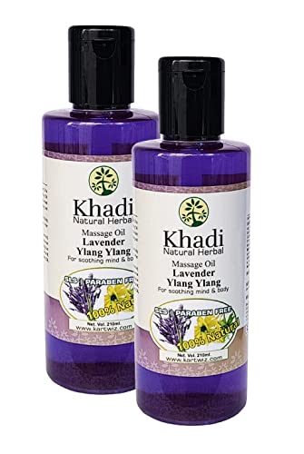 Organic Lavender & Ylang Ylang Massage Oil for Relaxation - SLS & Paraben Free, No Mineral Oil - 2 Pack (210ml) - Perfect for Aromatherapy, Couples Massage & Stress Relief