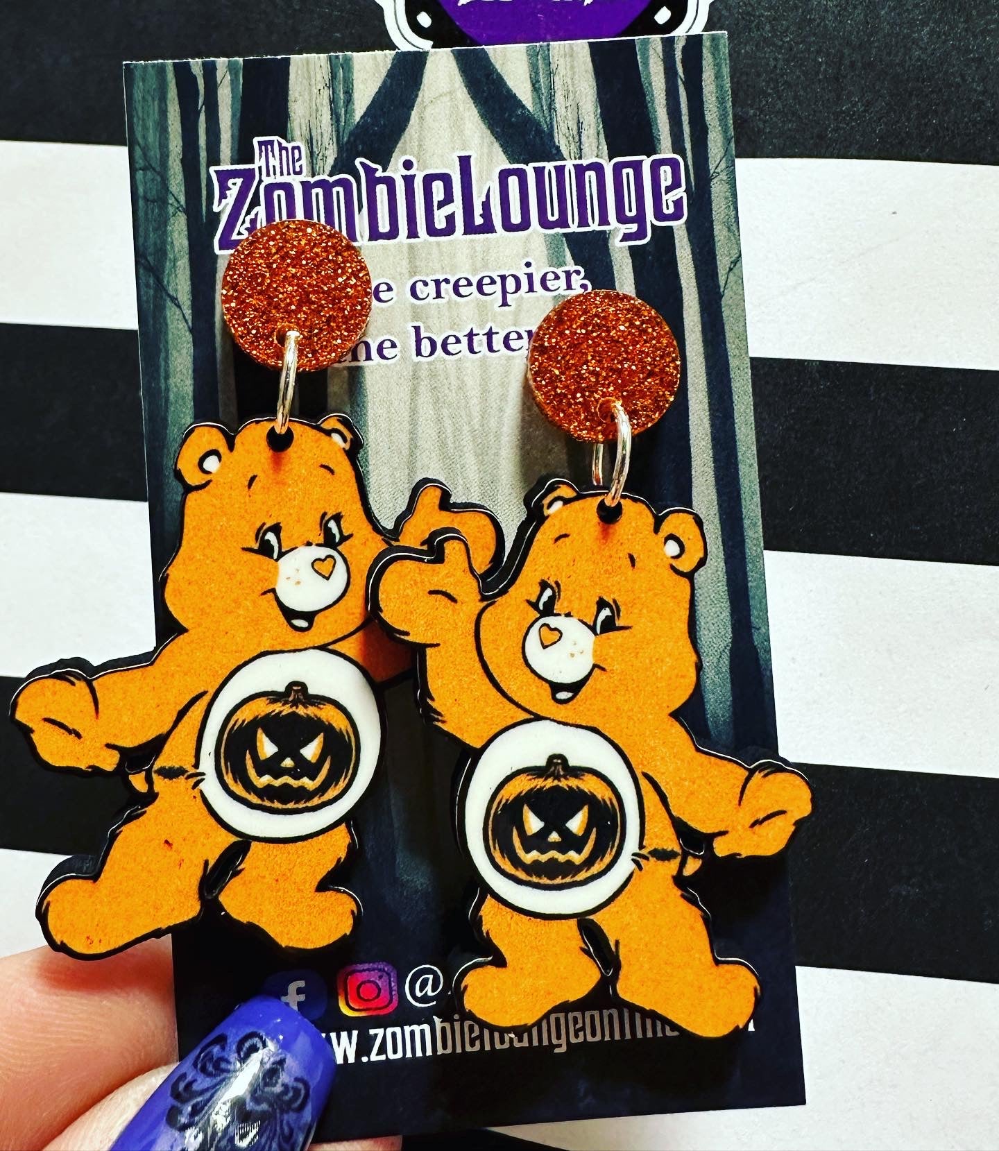 Spooky Bear Earrings for Women - Cute Halloween Jewelry Gift for Parties, Cosplay & Everyday Wear