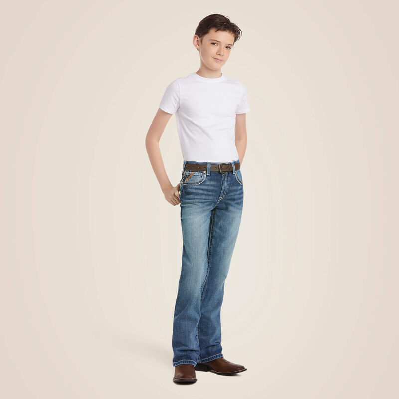 Boys B4 Relaxed Fit Coltrane Boot Cut Jeans in Durango Wash - Comfortable Denim Pants for School, Casual Wear & Outdoor Activities