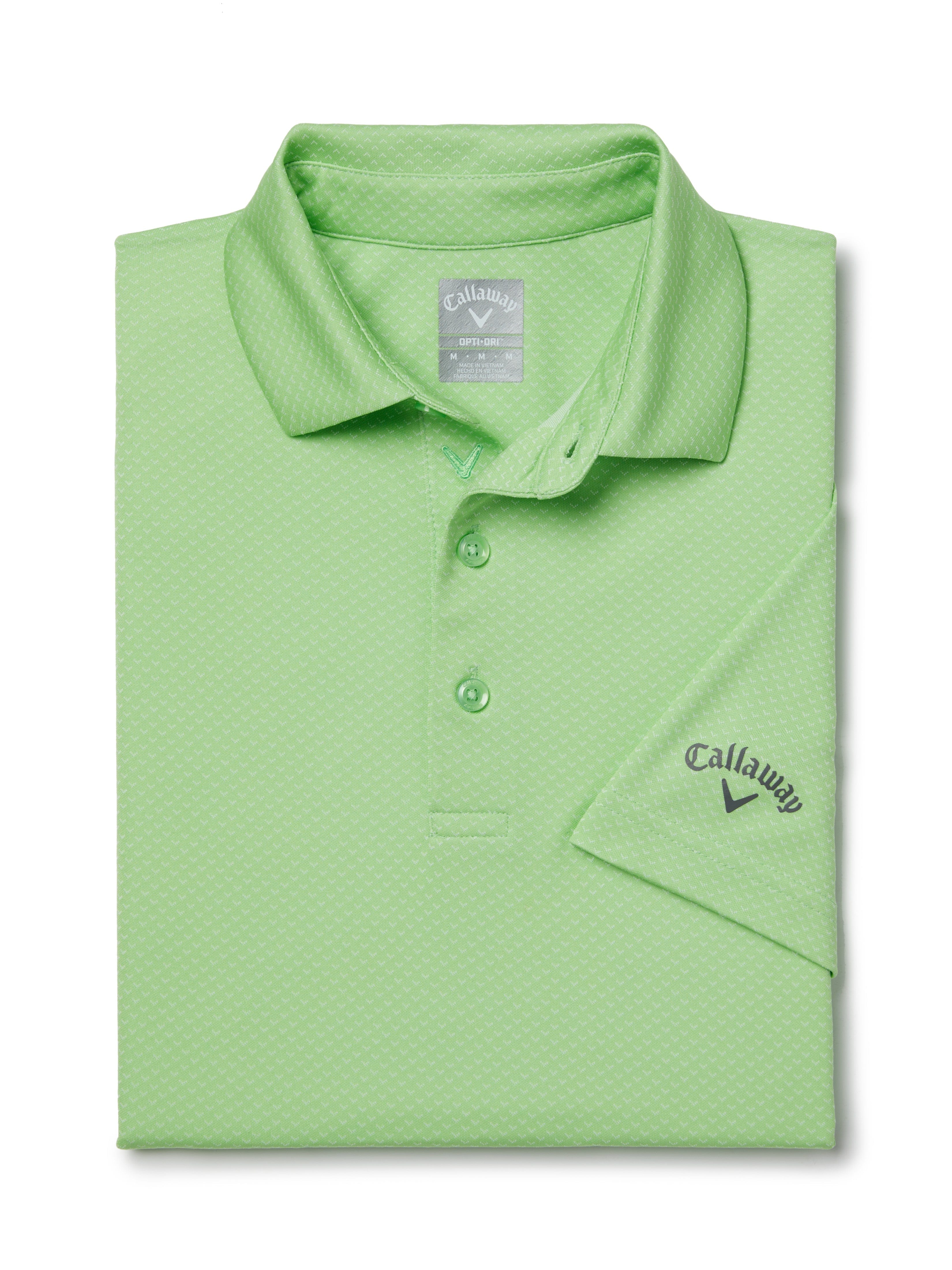 Men's Performance Spin Chevron Jacquard Golf Polo Shirt - Moisture-Wicking, UV Protection for Golf, Tennis & Outdoor Sports