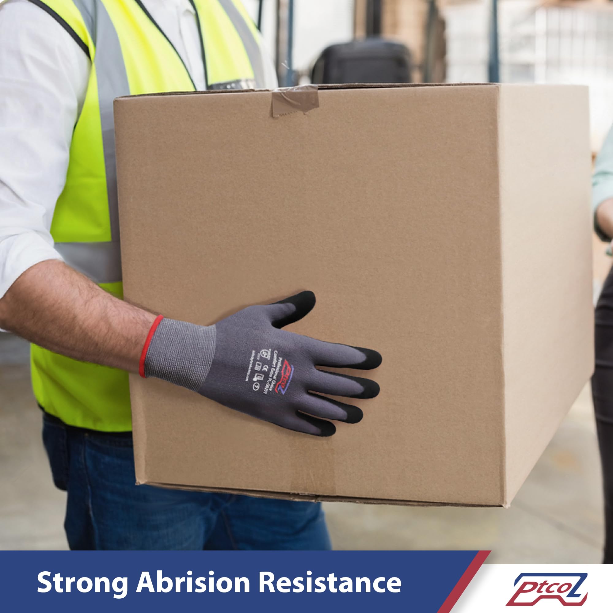 Nitrile Coated Safety Work Gloves - 6 Pairs, Touchscreen for Warehouse & Construction