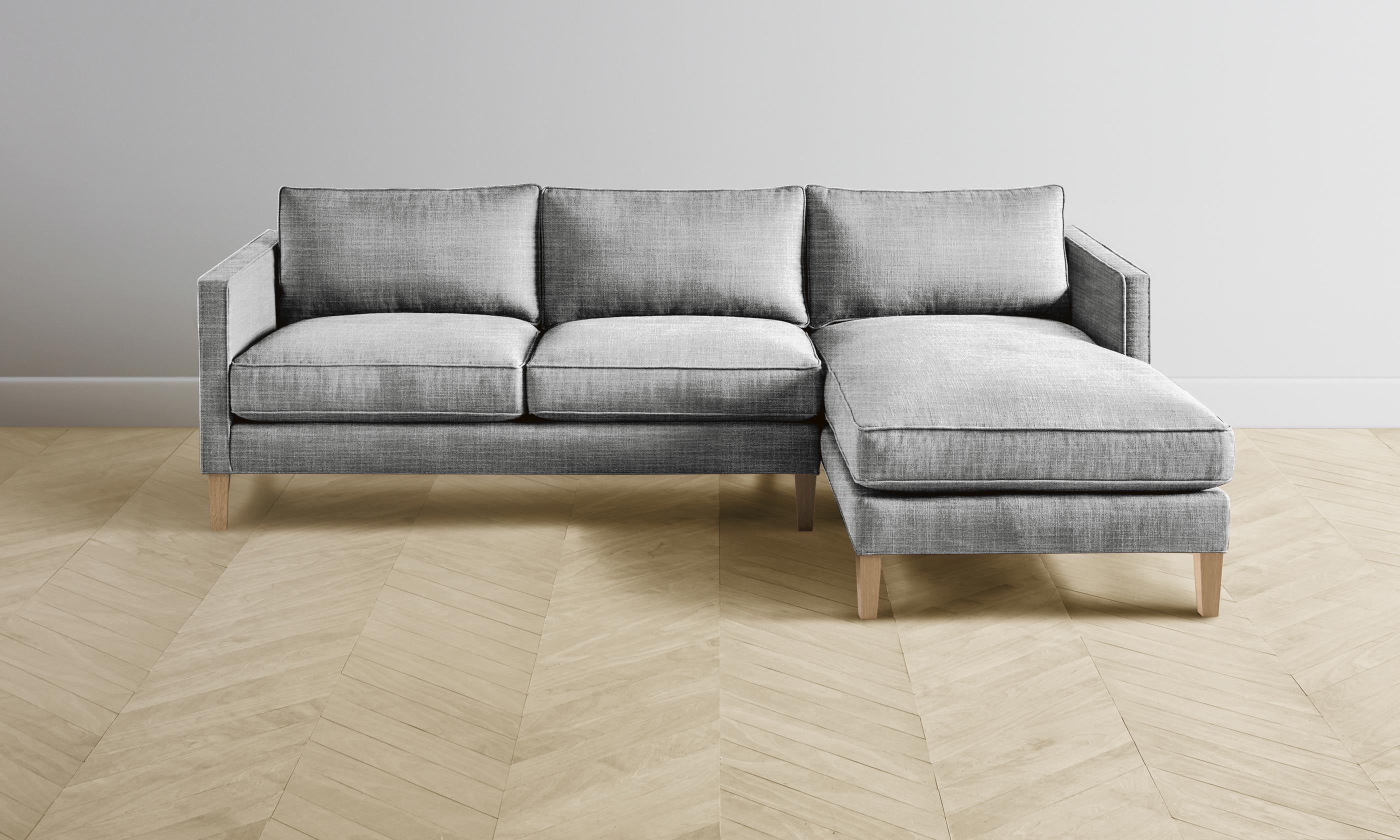Premium Crosby Sectional Sofa with Performance Textured Tweed Upholstery in Alpine White - Perfect for Living Rooms, Family Gatherings & Cozy Movie Nights