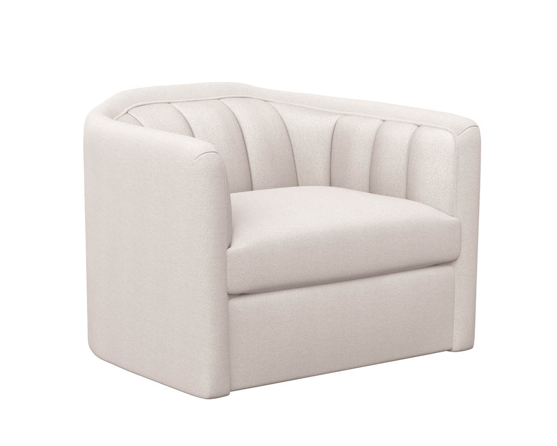 Birrit Swivel Armchair - 360° Rotating Modern Lounge Chair for Living Room, Bedroom & Office - Comfortable Upholstered Accent Chair with Sturdy Metal Base