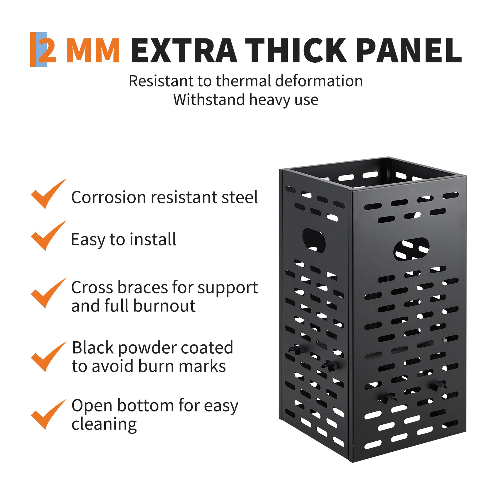 GARVEE 30 Inch 29 Gallon Heavy Duty Burn Barrel - Outdoor Trash Incinerator for Garden Waste, Paper, Leaves, Yard Debris & Cardboard - Ultra Thick Black Burn Cage for Safe Backyard Burning & Campfire Cleanup