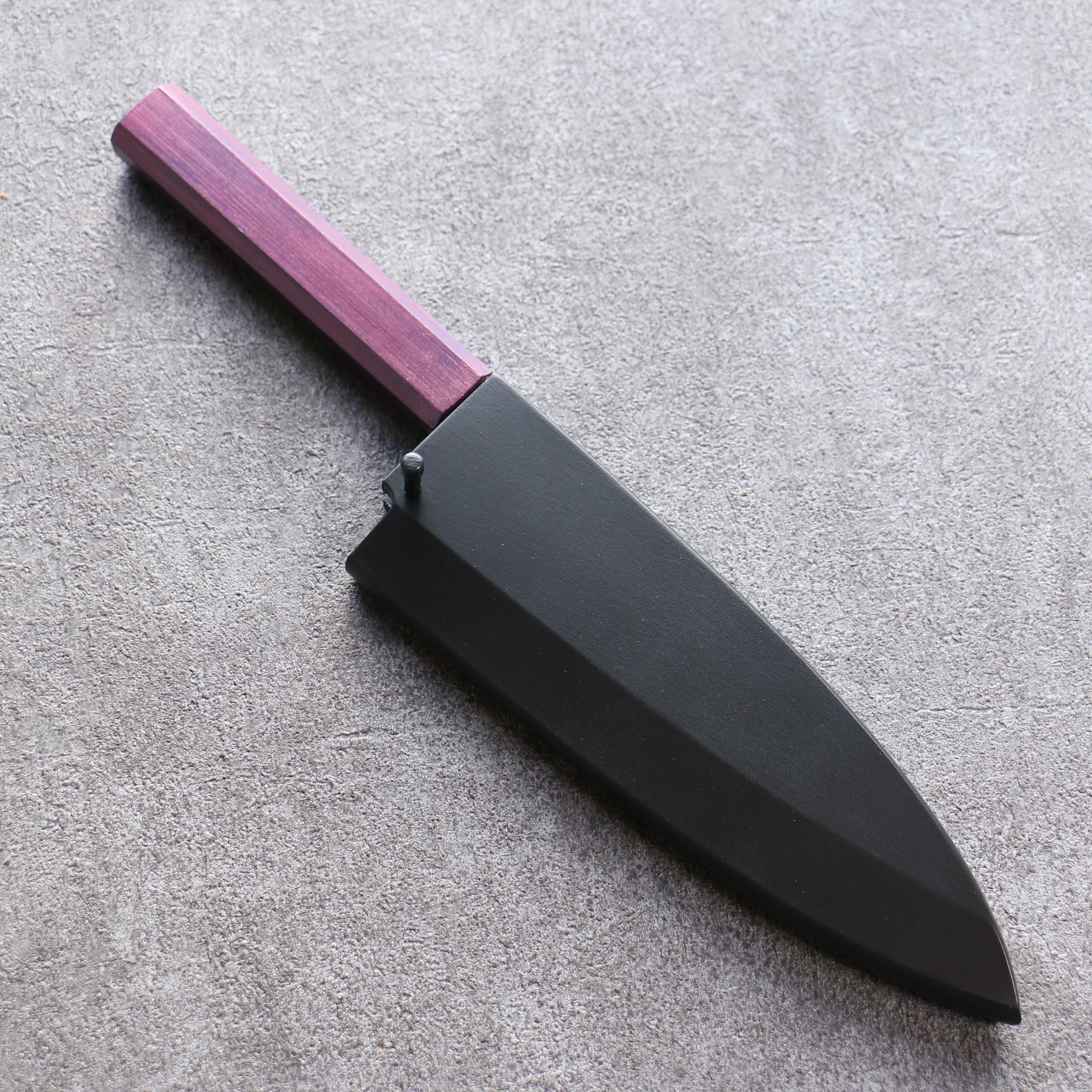 Premium Black Magnolia Sheath for 165mm Deba Knife with Plywood Pin by Kaneko - Perfect for Japanese Kitchen, Sushi Preparation & Professional Chefs
