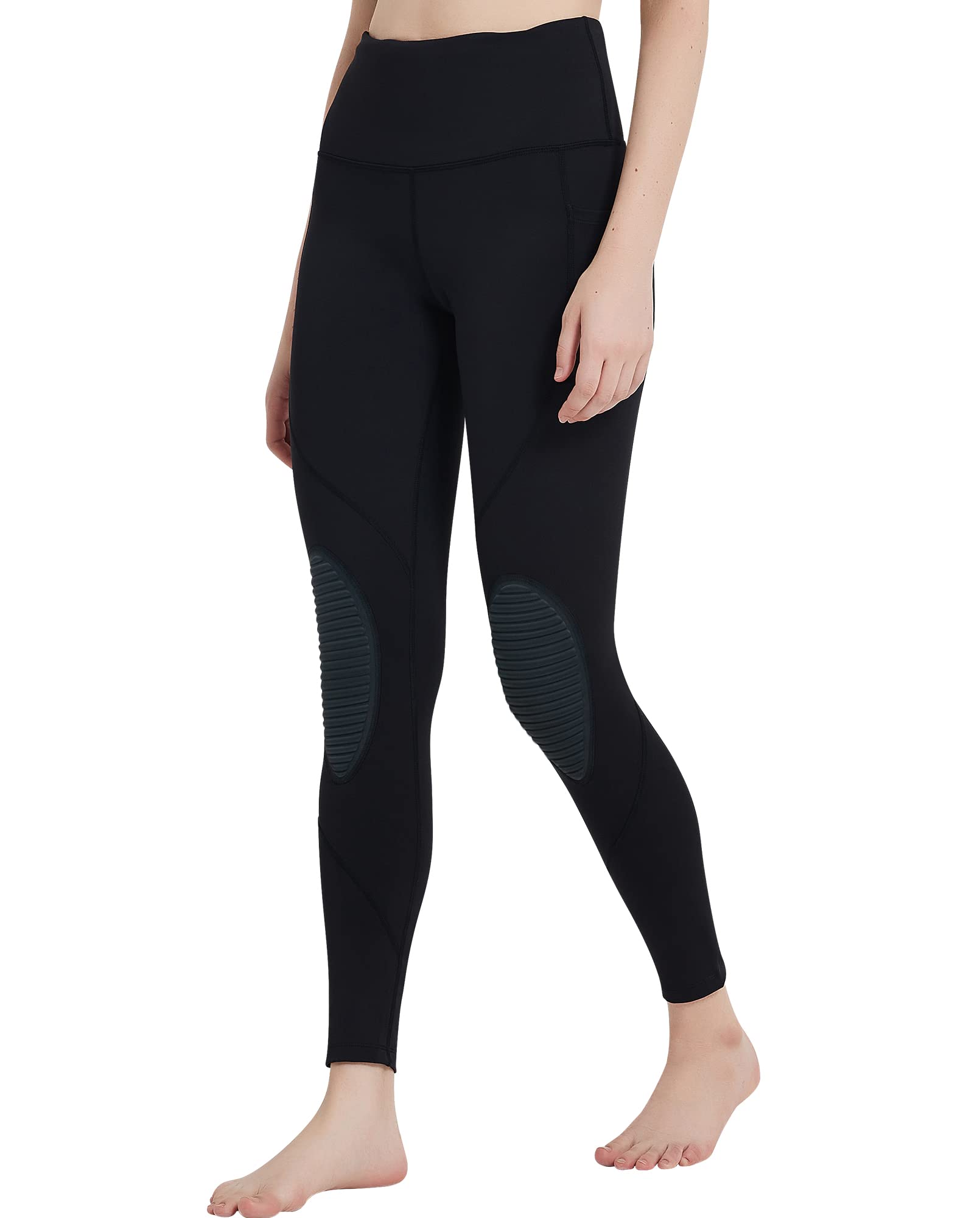 COOLOMG Women's High-Waisted Yoga Leggings with Hidden Pockets - Breathable Workout Tights for Running, Gym & Lounge Wear