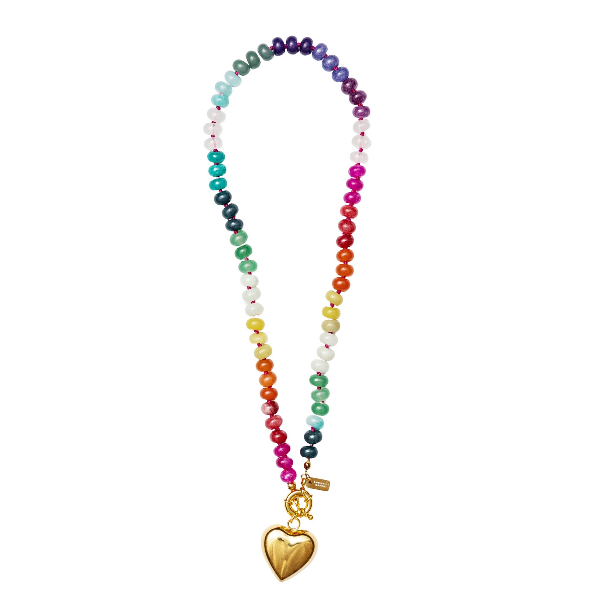 Wild at Heart Knotted Multicolor Beaded Necklace for Women - Boho Chic Handmade Jewelry for Casual Wear, Festivals & Layering