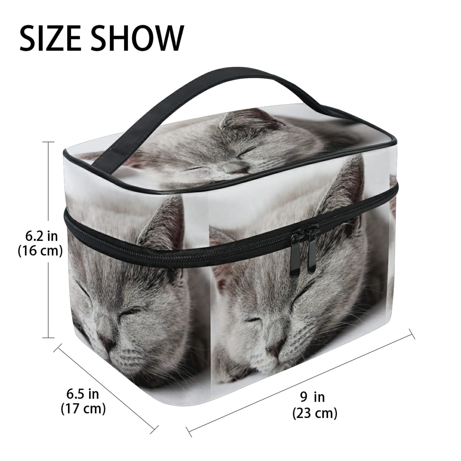 Cute Cat Kitten Makeup Bag for Women - Waterproof Cosmetic Organizer & Toiletry Travel Case - Perfect for Travel, Gym, and Daily Beauty Essentials