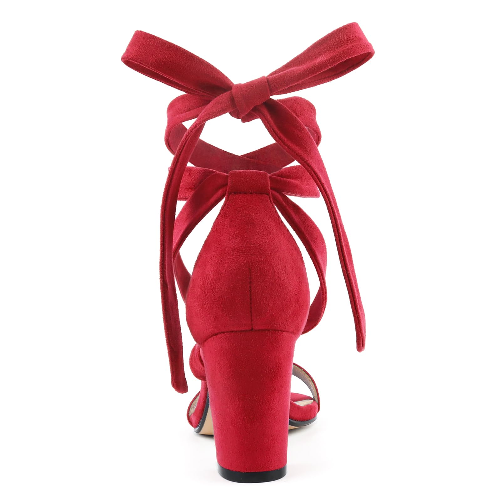 JOY IN LOVE Women's Lace Up Heels - 3 Inch Chunky Block Heel Strappy Sandals for Weddings, Parties & Date Nights | Comfortable Dress Shoes for Women