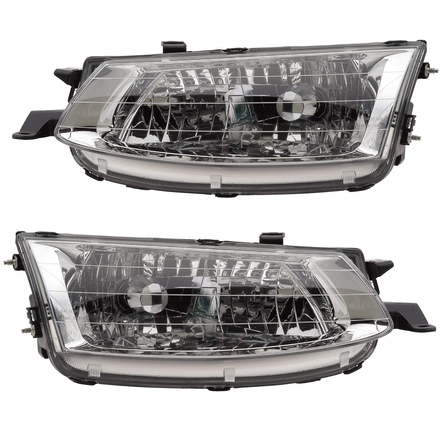 99-01 Toyota Solara Replacement Headlights Pair - Left Driver & Right Passenger Side Front Lamps - Perfect for Night Driving & Foggy Conditions