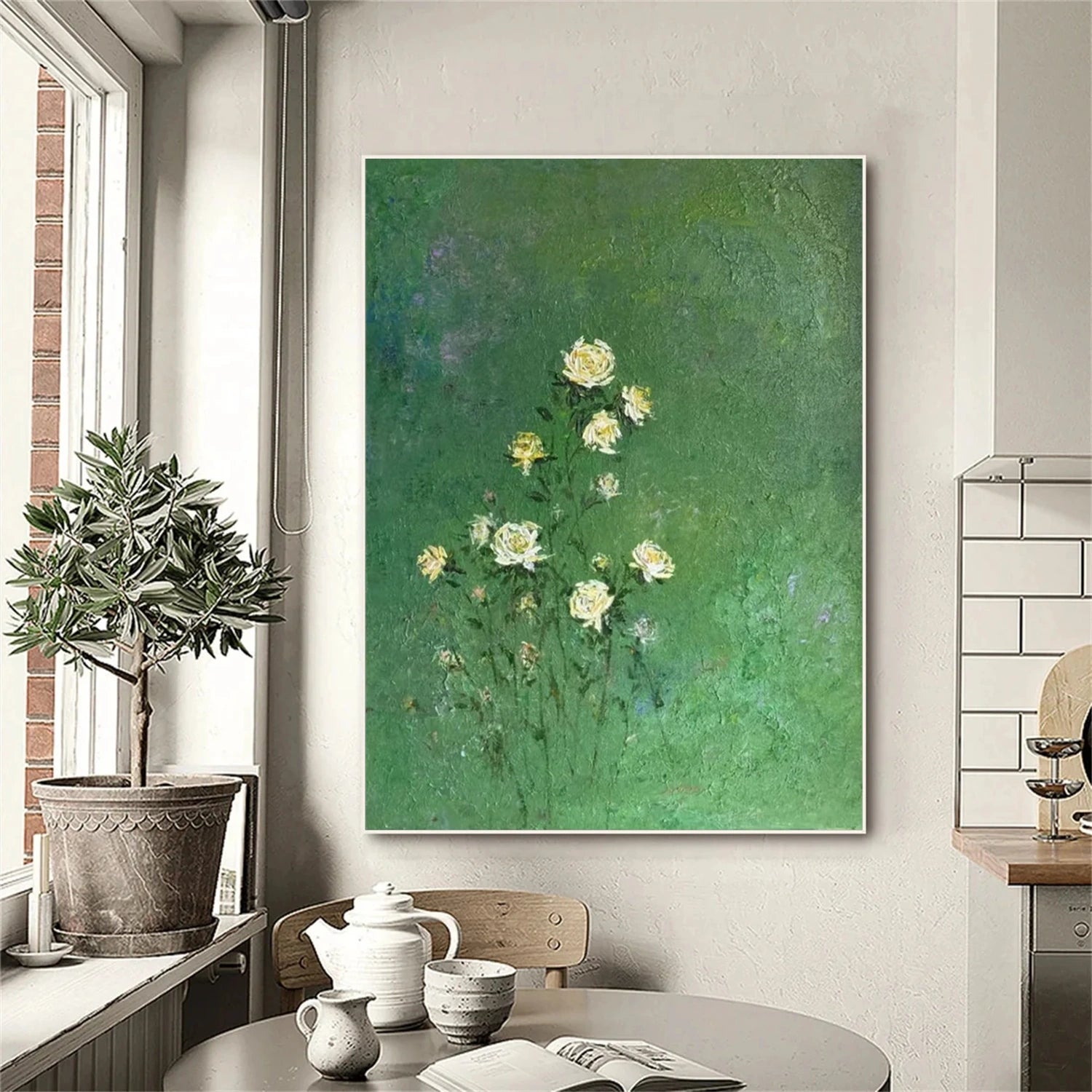Flower and Tree Painting #FT 204 - Handmade Canvas Wall Art for Home & Office Decor - Perfect for Living Room, Bedroom, or Gift