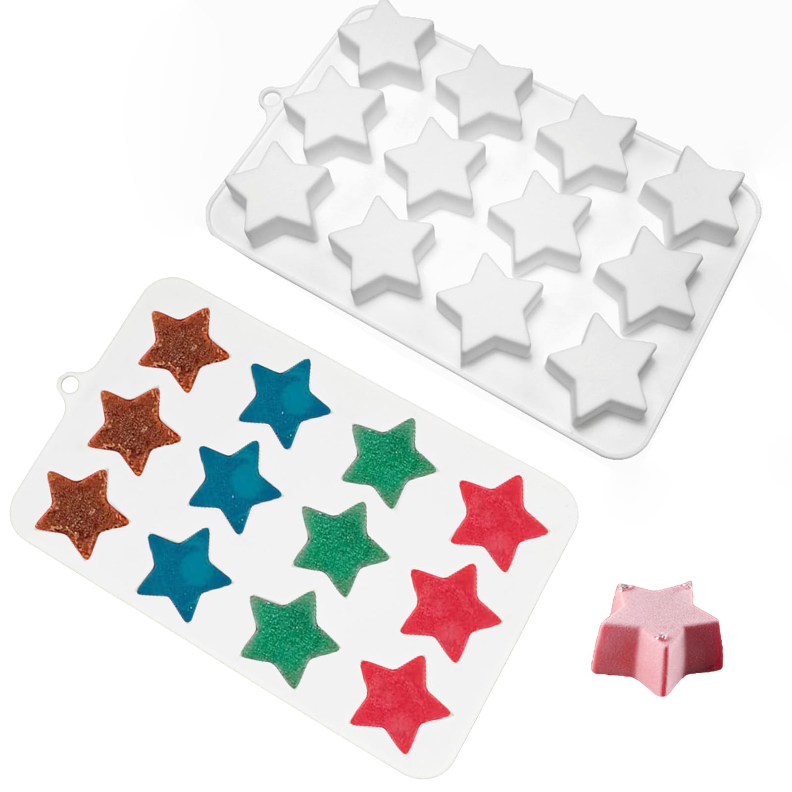 Premium Silicone Star Mold for Chocolate, Candy, Gummies, Jello, Pudding, Soap & Cookies - 4th of July Baking & Party Decorations - Perfect for DIY Desserts, Holiday Treats & Craft Projects (1pc)