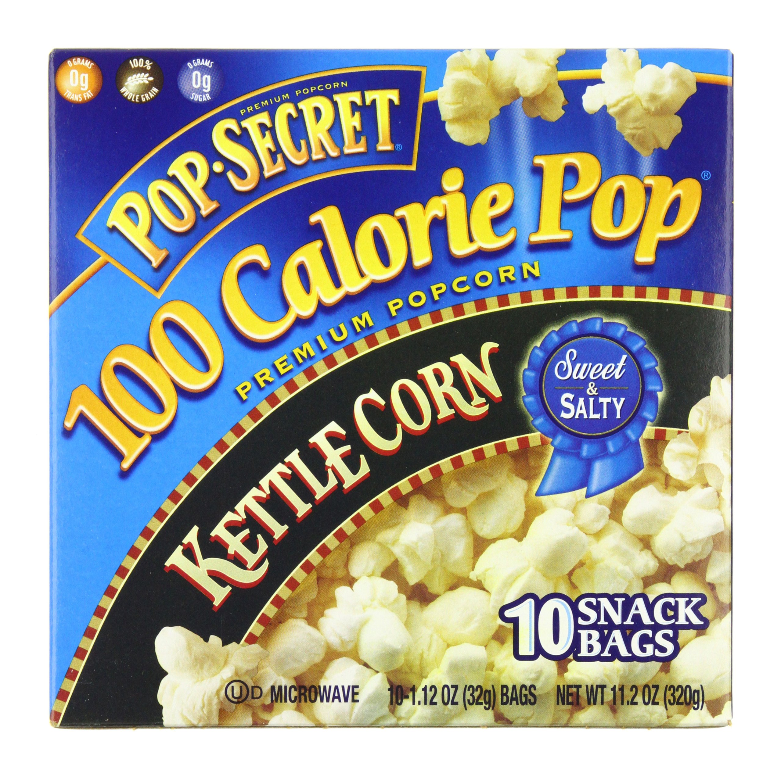 Pop Secret 100 Calorie Kettle Corn Popcorn - 10 Pack (11.12 oz) | Low Calorie Snack for Movie Nights, Office Breaks & Healthy Diet