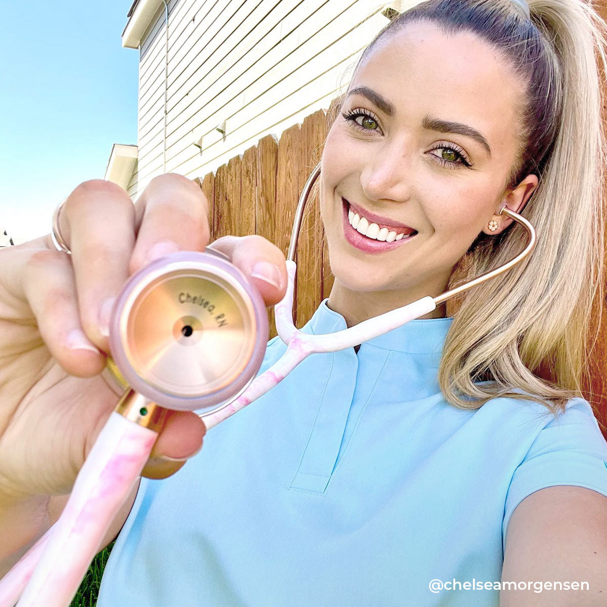 ProCardial® Titanium Cardiology Stethoscope - Premium Rose Gold Finish with Georgia Pink Marble Design | Ideal for Doctors, Nurses & Medical Professionals | Perfect Gift for Healthcare Workers