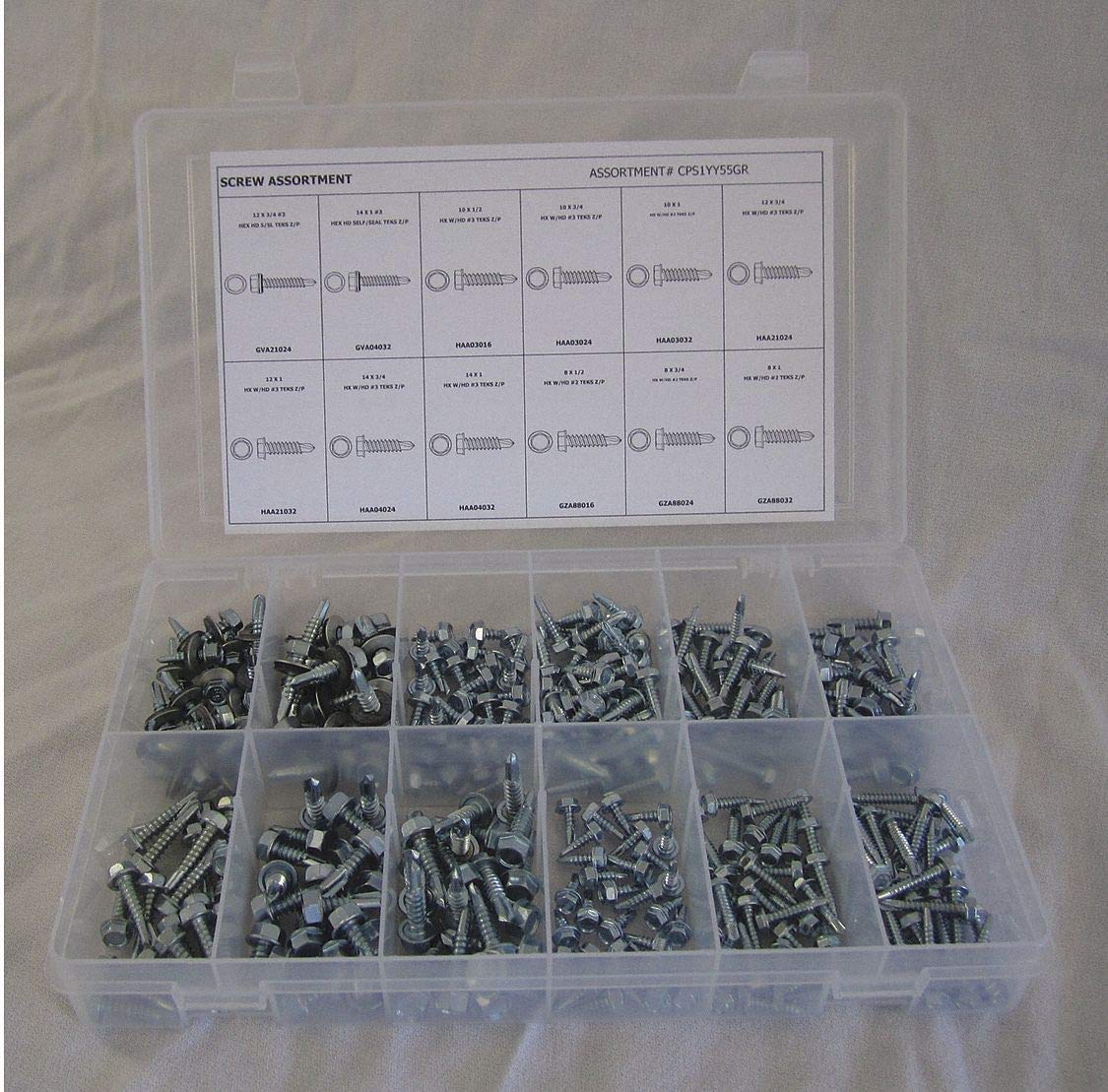 Self-Drilling Screws with Washers Assortment Kit - 100/200/300 Pcs - Zinc Plated Carbon Steel - for Wood, Metal & Drywall - Perfect for DIY Projects, Furniture Assembly & Home Repairs