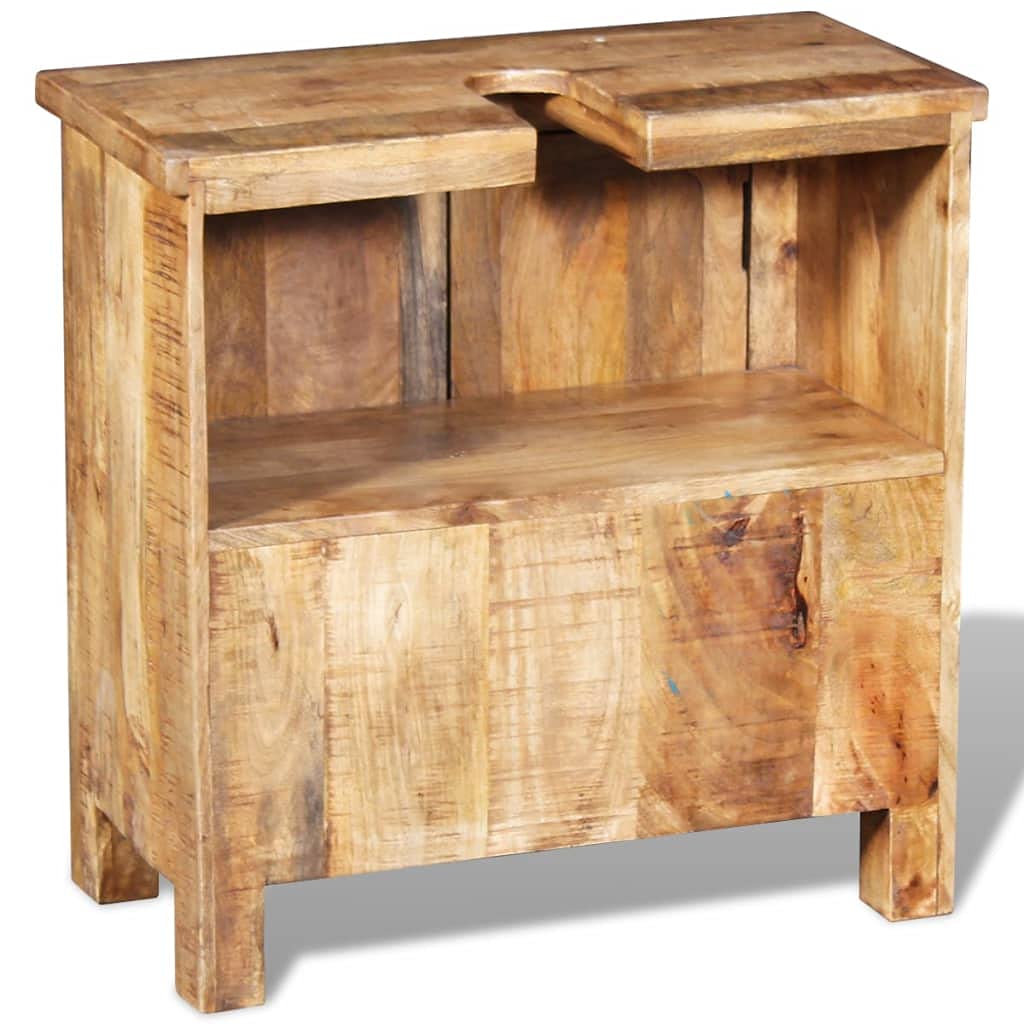 Premium Solid Mango Wood Bathroom Vanity Cabinet with Mirror & Sink Combo - Modern Bathroom Storage Solution for Small Spaces & Master Bathrooms