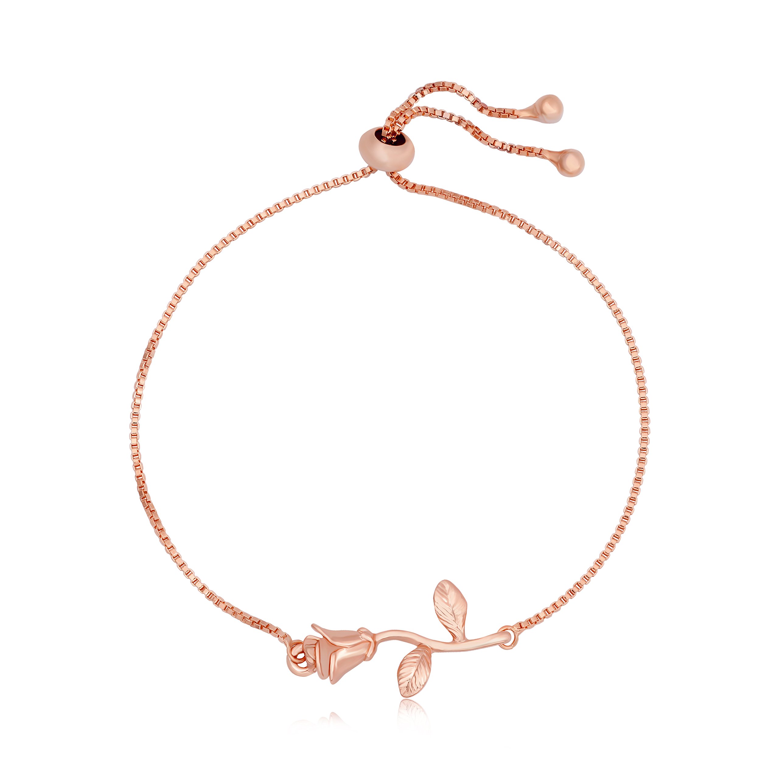 Exquisite Rose Flower Adjustable Chain Bracelet for Women - Romantic Gift for Girlfriend, Wife, Anniversary, Valentine's Day - Perfect for Date Night, Wedding, Special Occasions