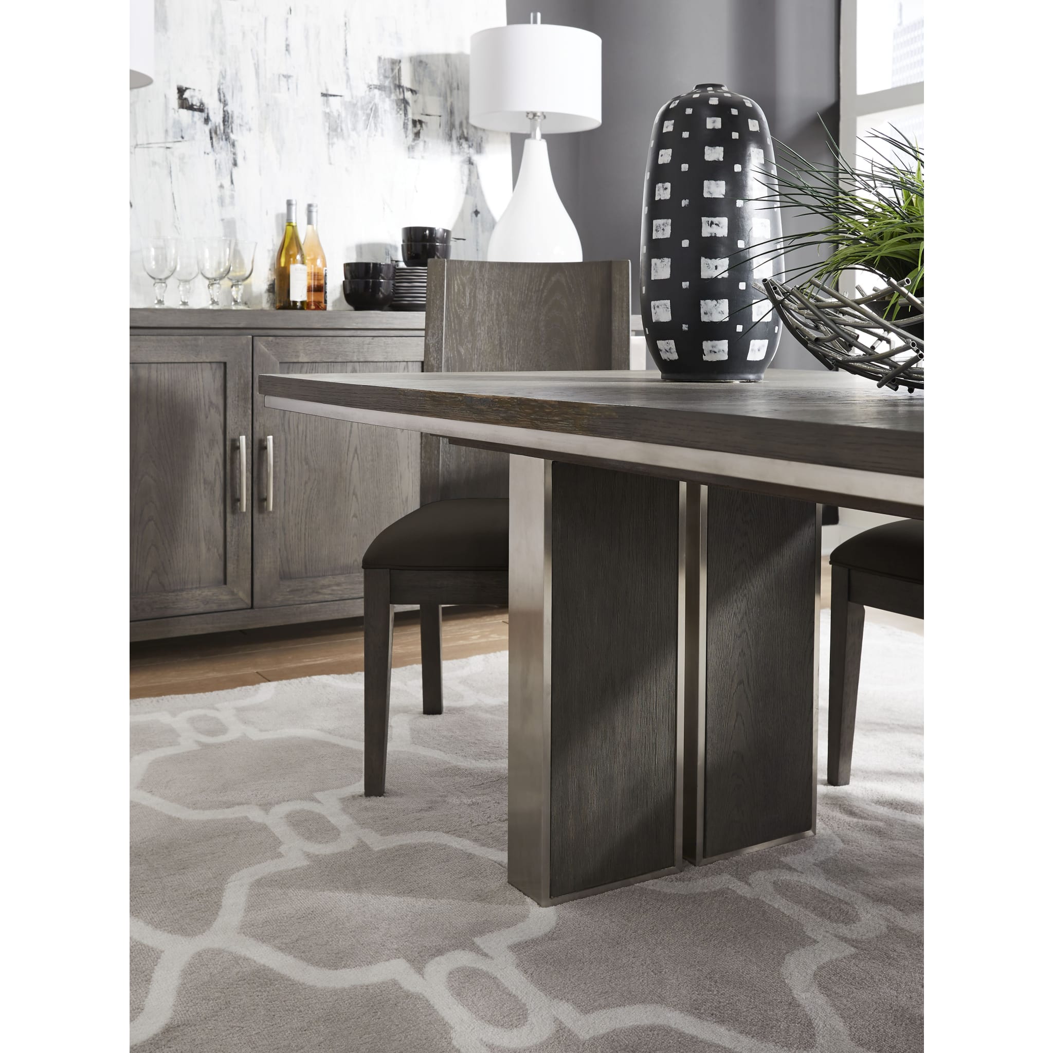 Thunder Grey Plata Extension Dining Table - Expandable Modern Kitchen Table for Small Spaces, Dinner Parties & Family Gatherings