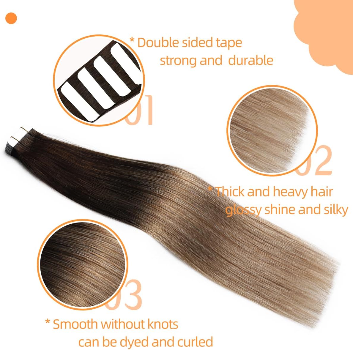 Seamless Skin Weft Tape for Human Hair Extensions - Invisible Hair Integration for Natural Look | Perfect for Daily Wear, Special Occasions & Styling
