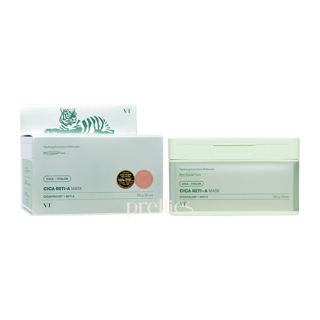 VT Cica Retinol Sheet Mask 30pcs - Korean Skincare for Acne & Wrinkles - Hydrating Face Mask for Glowing Skin - Perfect for Night Routine & Self-Care Days