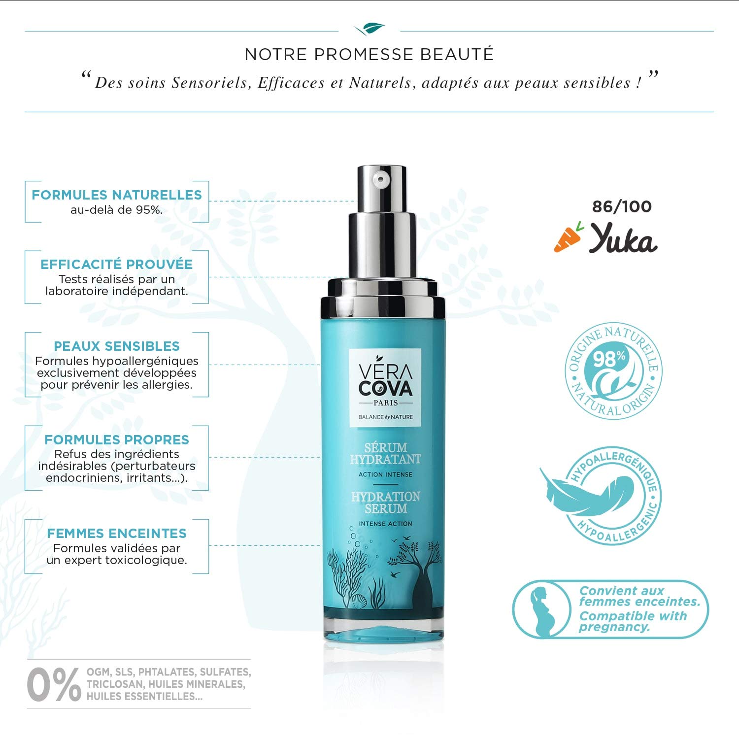 Veracova Hydration Serum - Intense Action Hydrating Facial Serum for Dry Skin | Ultra Repair Moisturizer with Hyaluronic Acid | Day & Night Use for Glowing Skin