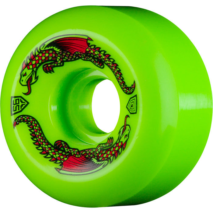 Powell Peralta Dragon Formula Green Dragon 93A Skateboard Wheels (52mm/54mm/56mm) - High-Performance Wheels for Street Skating and Smooth Rides