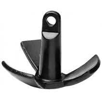 Heavy Duty Black PVC Vinyl Coated Cast Iron River Anchor with Large Shackle - Perfect for Boats, Kayaks & Canoes | Secure Mooring for Lakes & Rivers