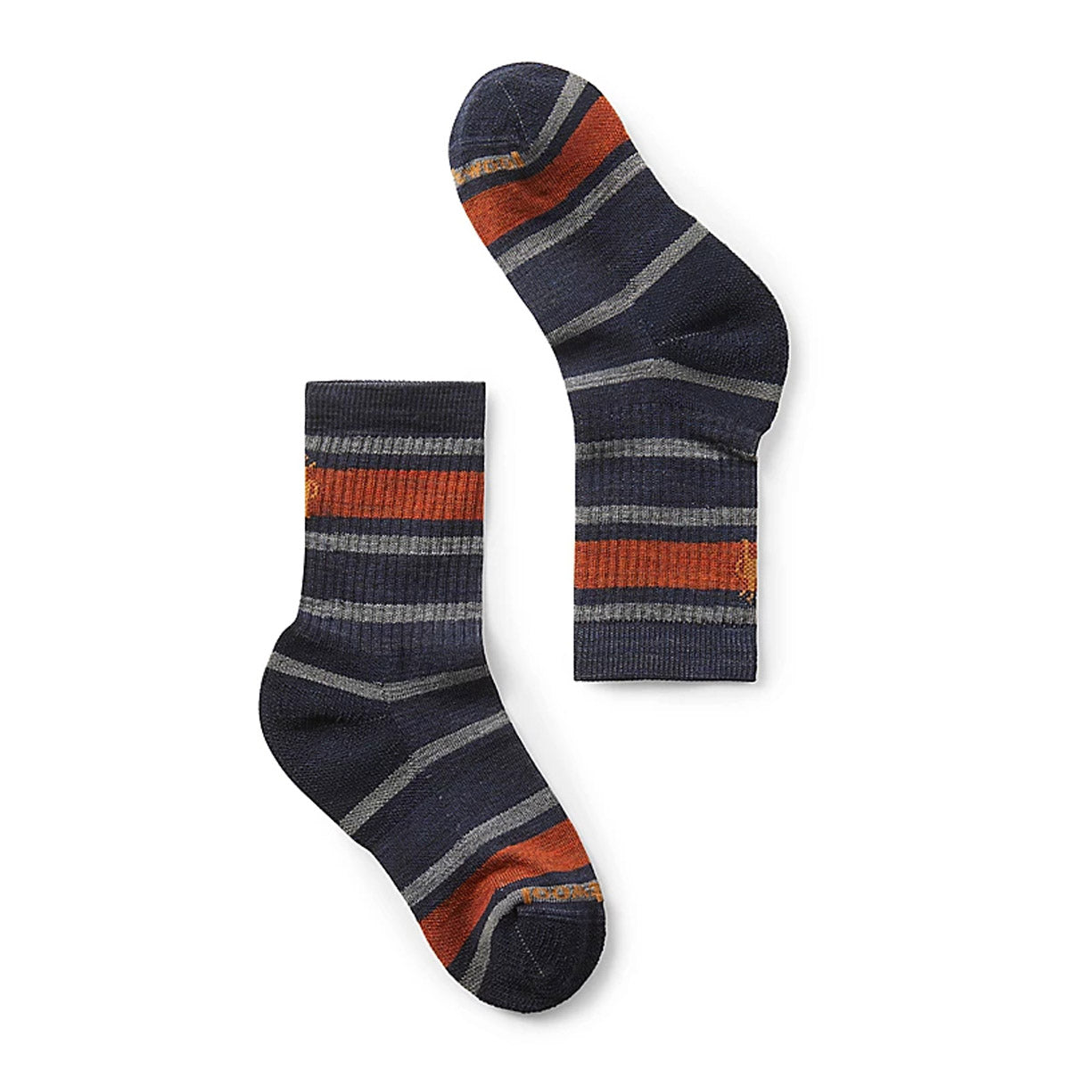Kids' Hiking Socks with Light Cushion & Striped Design - Comfortable Crew Socks for Outdoor Adventures, Sports & Daily Wear