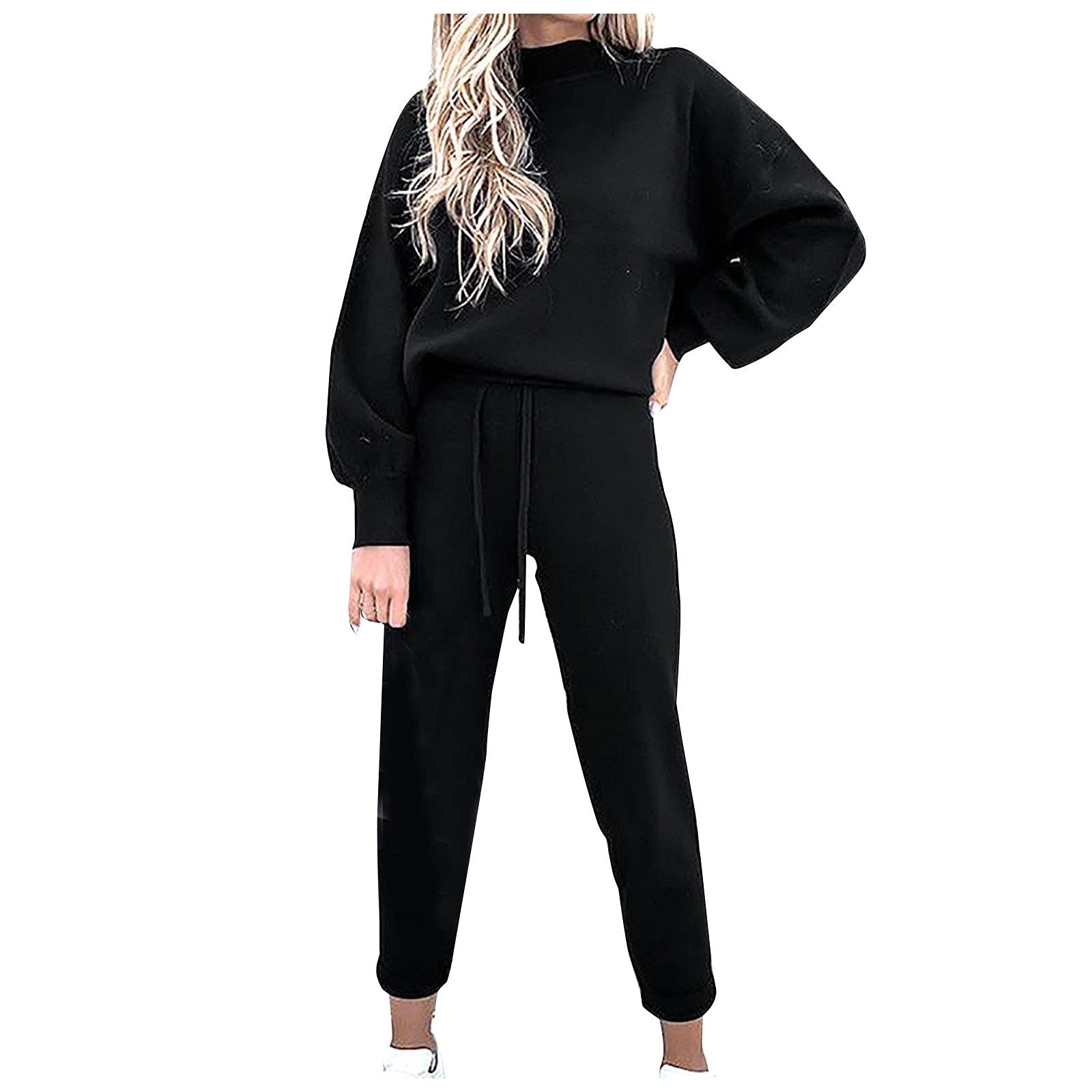 Women's 2 Piece Outfits - Long Sleeve Pullover Sweatshirt & Jogger Pants Comfy Lounge Set | Casual Tracksuit for Women | Perfect for Yoga, Running, Gym & Relaxing at Home