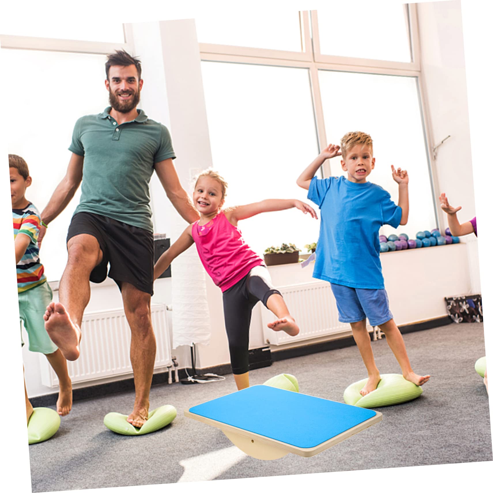 Kids Balance Board - Wooden Wobble Board for Toddlers & Children - Indoor & Outdoor Balance Toy for Playrooms, Classrooms, Backyards & Playgrounds - Improves Coordination & Motor Skills