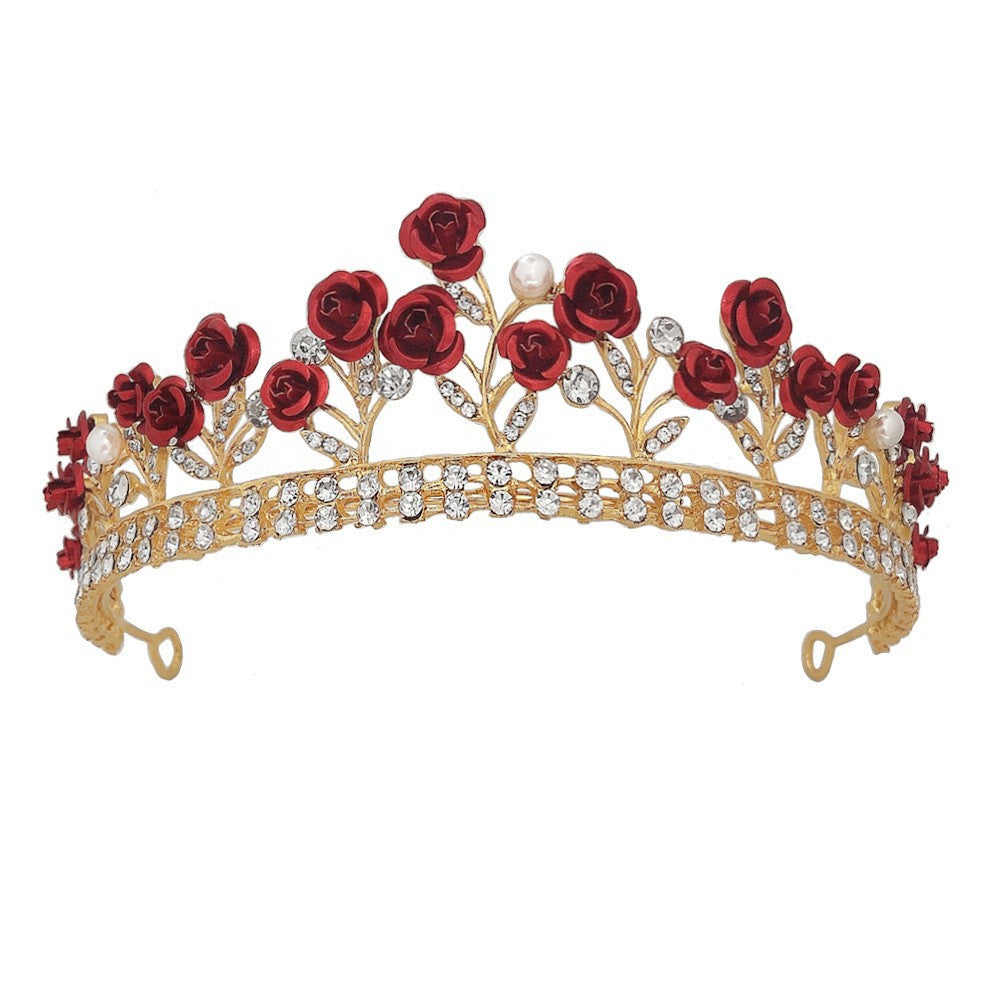 Purple Rose Crystal Jewelry Crown - Elegant Crystal Tiara for Women, Bridal Accessories, Princess Party, Cosplay & Special Occasions