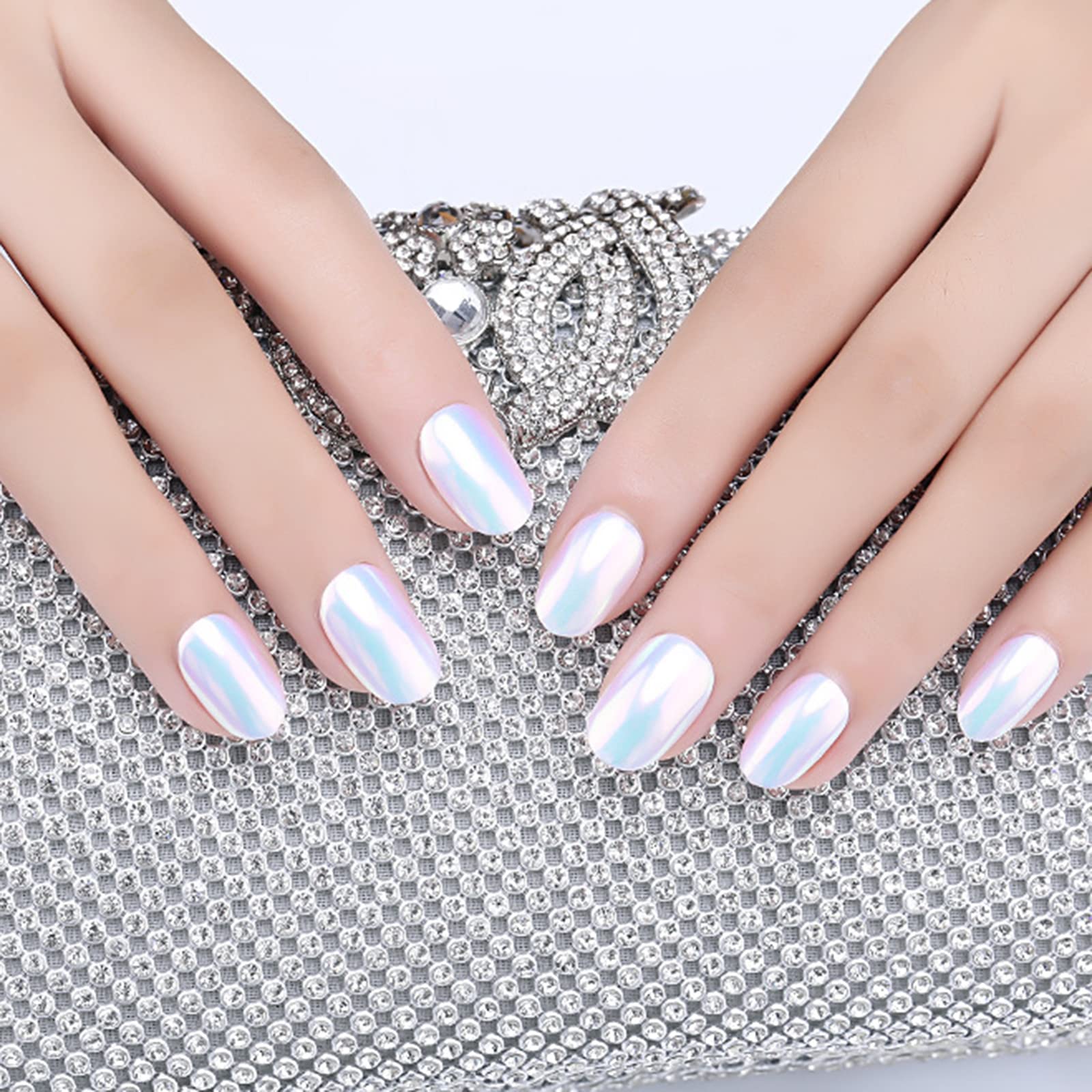 Pearlescent Rose Nail Glitter Powder - Shimmery Mirror Finish for Nails, Jewelry & Shell Crafts - DIY Manicure & Art Projects