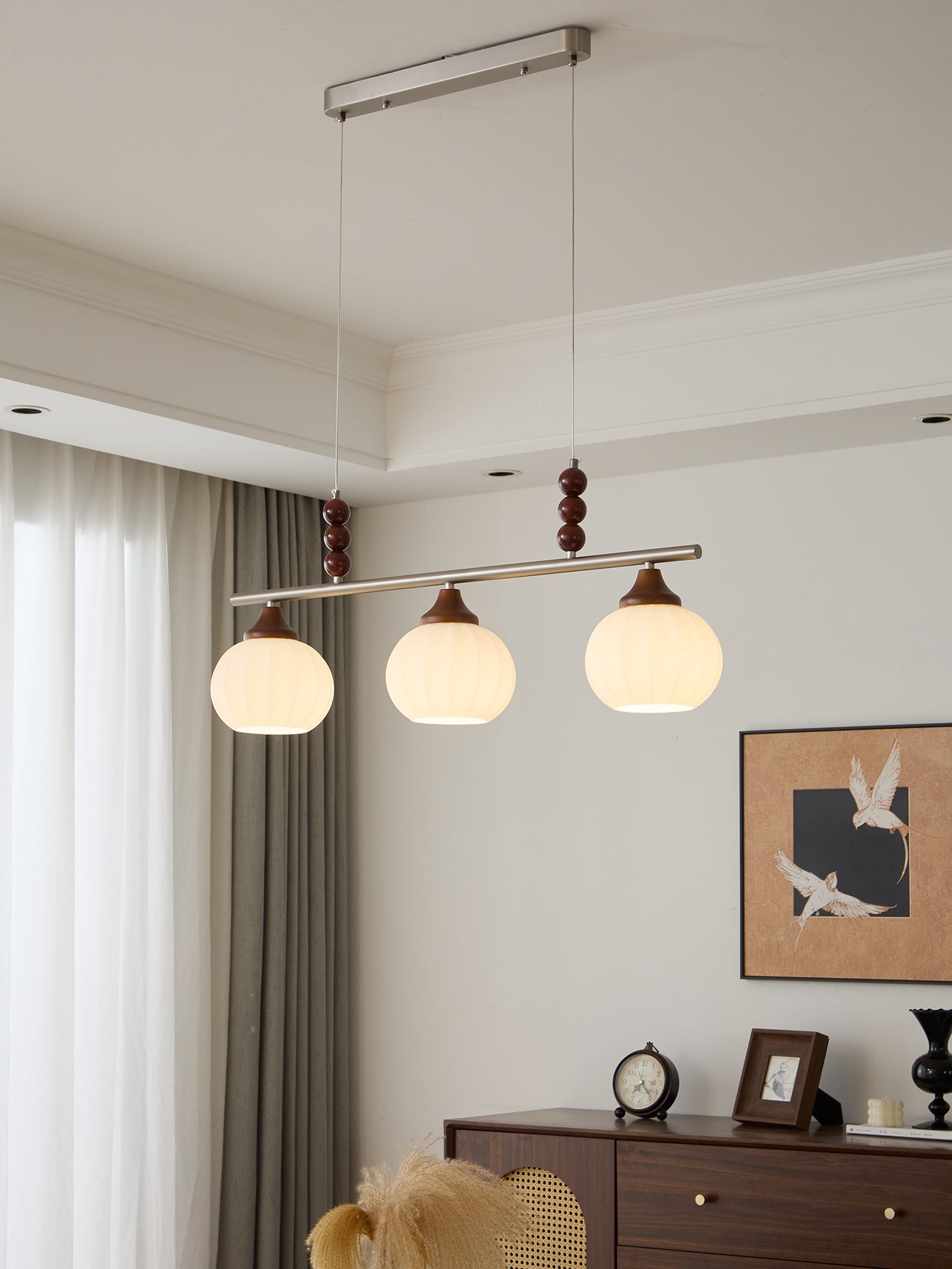 Lunalux Modern Pendant Light - Sleek Hanging Lamp for Kitchen Island, Dining Room & Bedroom - Adjustable LED Ceiling Fixture with Dimmable Warm White Light