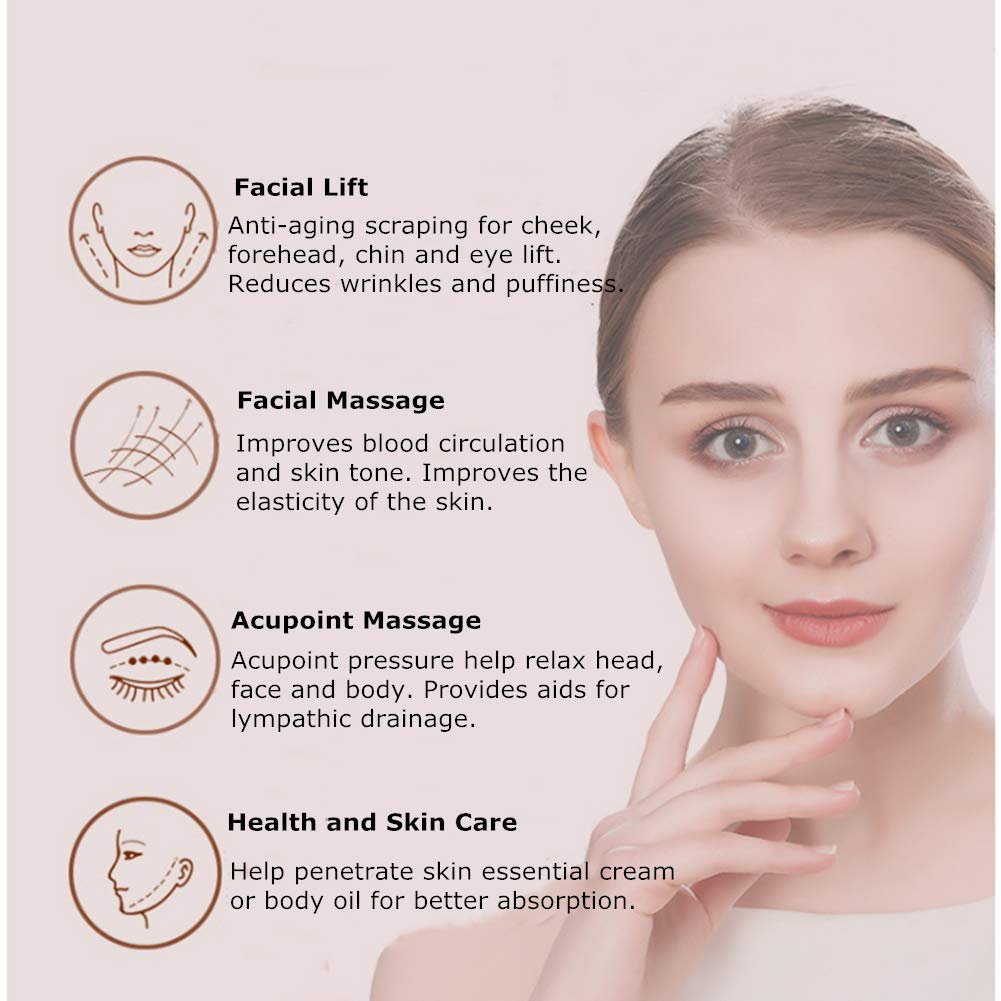 Rose Quartz Gua Sha Comb Massage Tool - Heart Shaped Facial & Scalp Massager for Relaxation, SPA, Acupuncture Therapy - Perfect for Home Self-Care & Professional Skincare Treatments