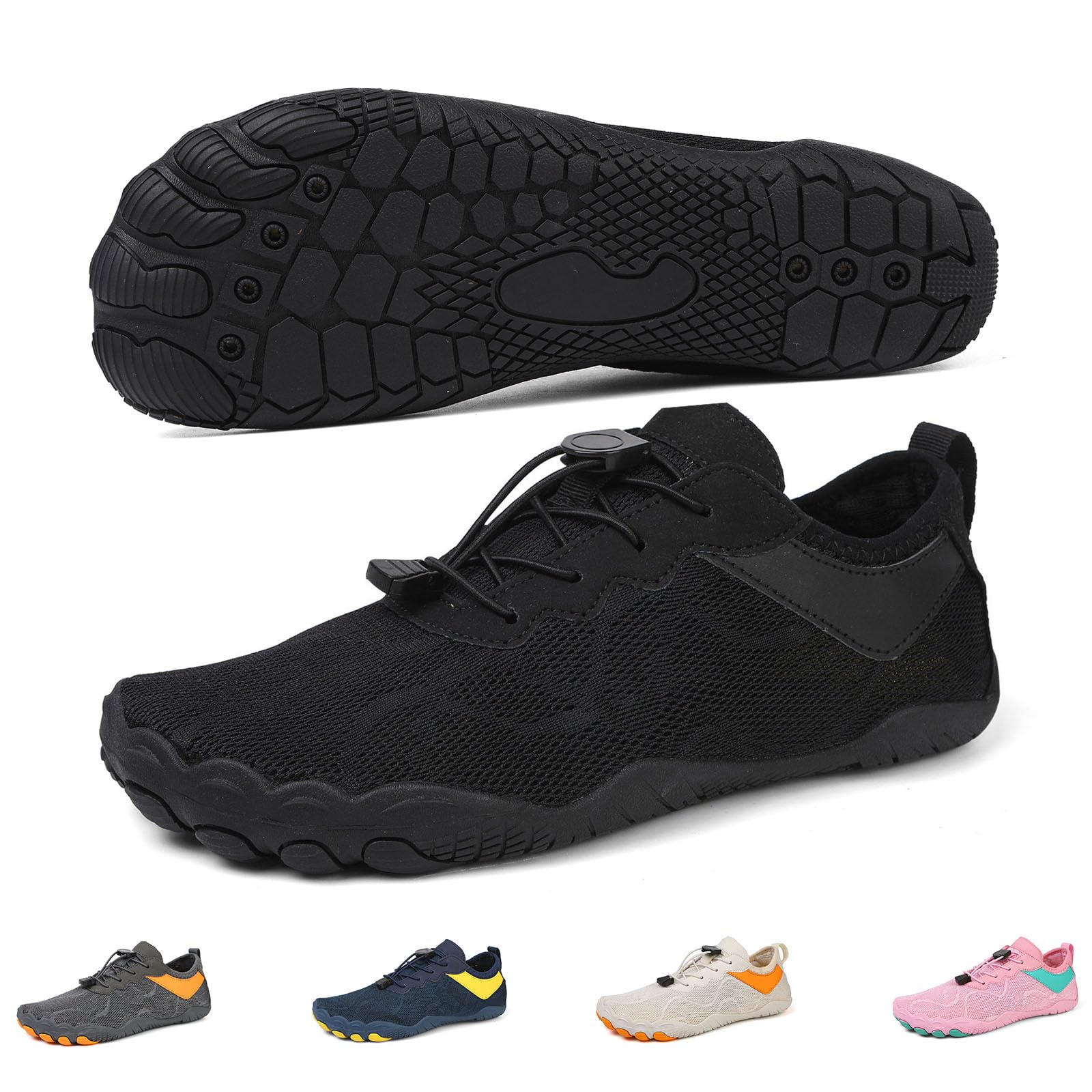 Barefoot Water Shoes for Men & Women - Quick Dry Slip-On Beach Shoes for Hiking, Pool, Surfing | Non-Slip Outdoor Sport Shoes for Swimming, Fitness & Leisure Activities