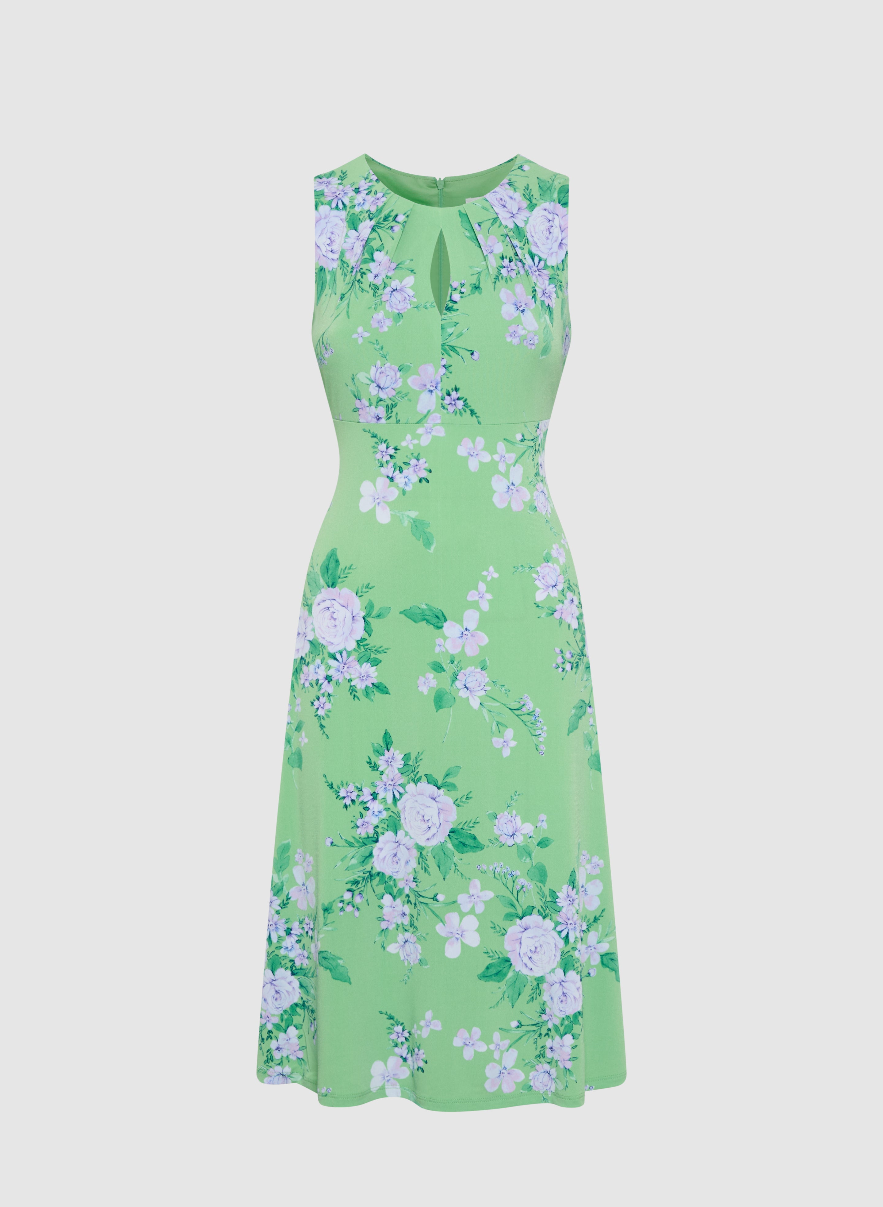 Elegant Floral Keyhole Dress for Women - Summer Boho Maxi Dress with V-Neck & Side Slit - Perfect for Beach Vacations, Weddings & Date Nights